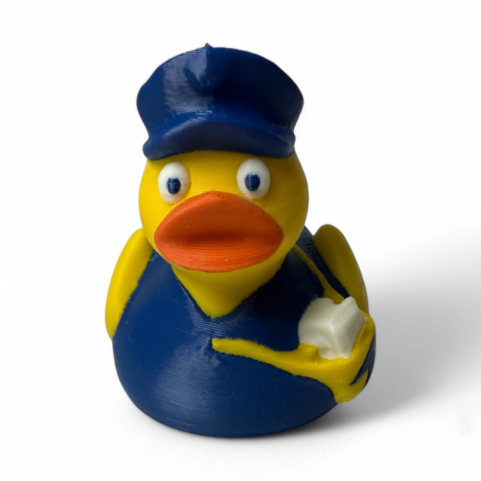 Mail Carrier Duck – 3D-Printed Postal Duck Toy with Cap & Bag
