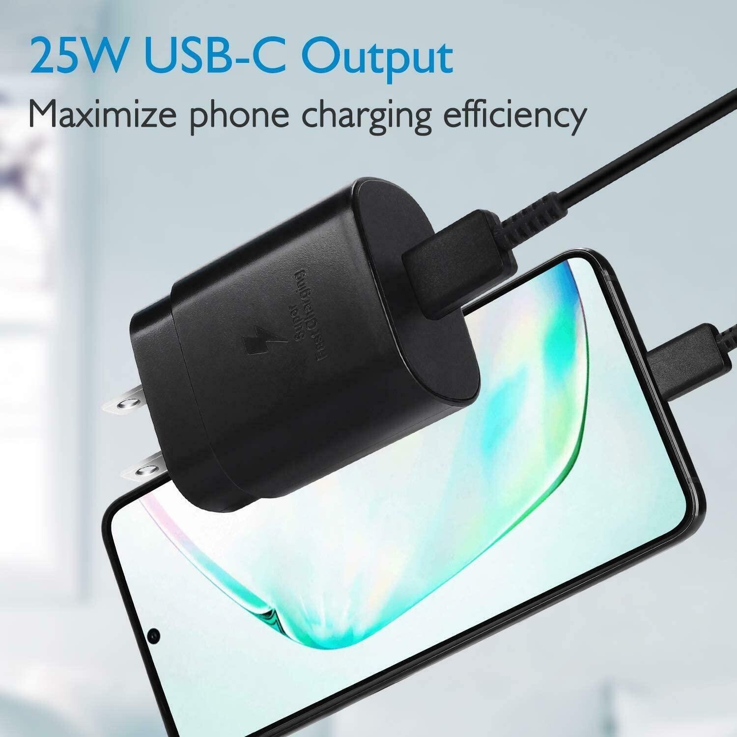 25W Type C USB-C Cable Super Fast Wall PD Charger For Samsung Galaxy S20 S21 S22