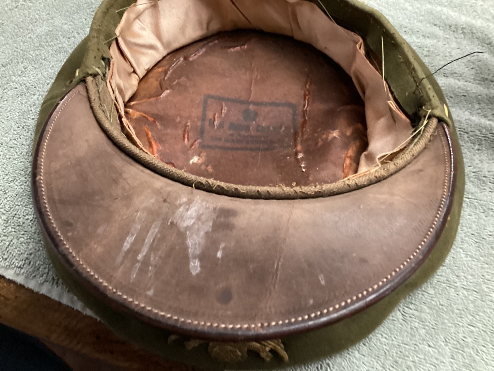 WW2 US Army military visor cap crusher Officer Hat