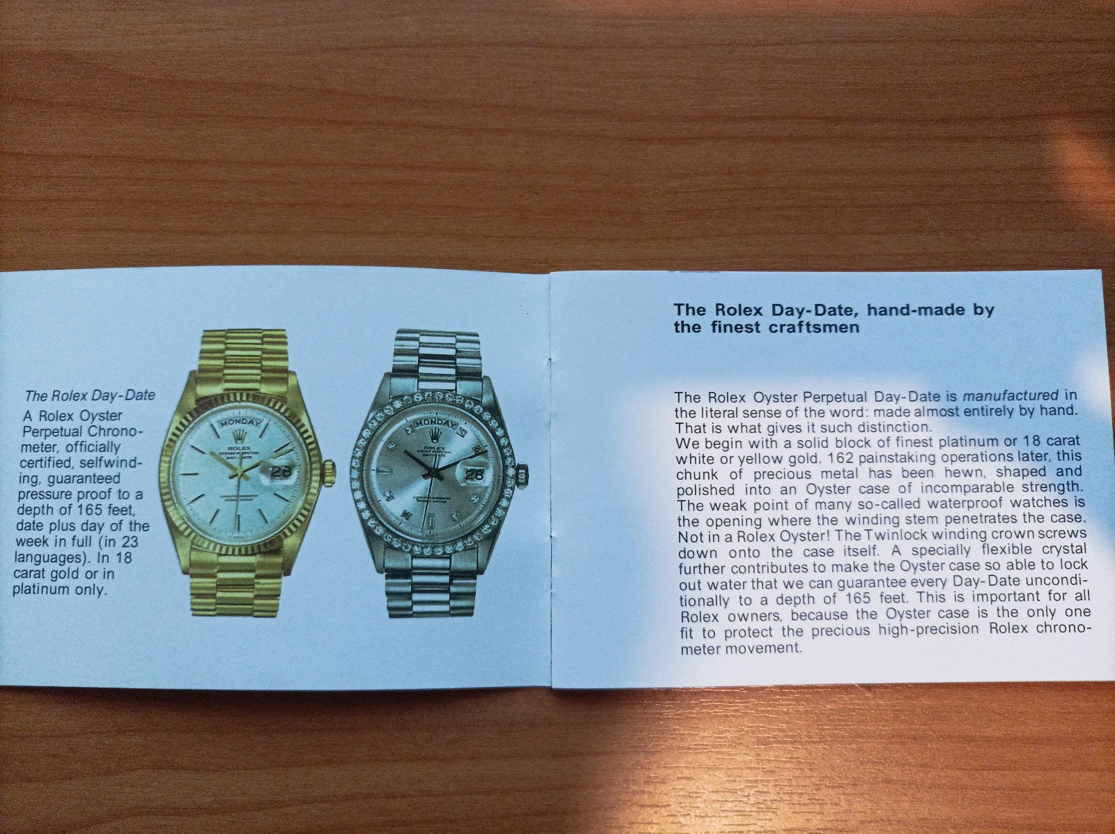Rolex Day-Date manual booklet english No 976-50-31.518-US rare item