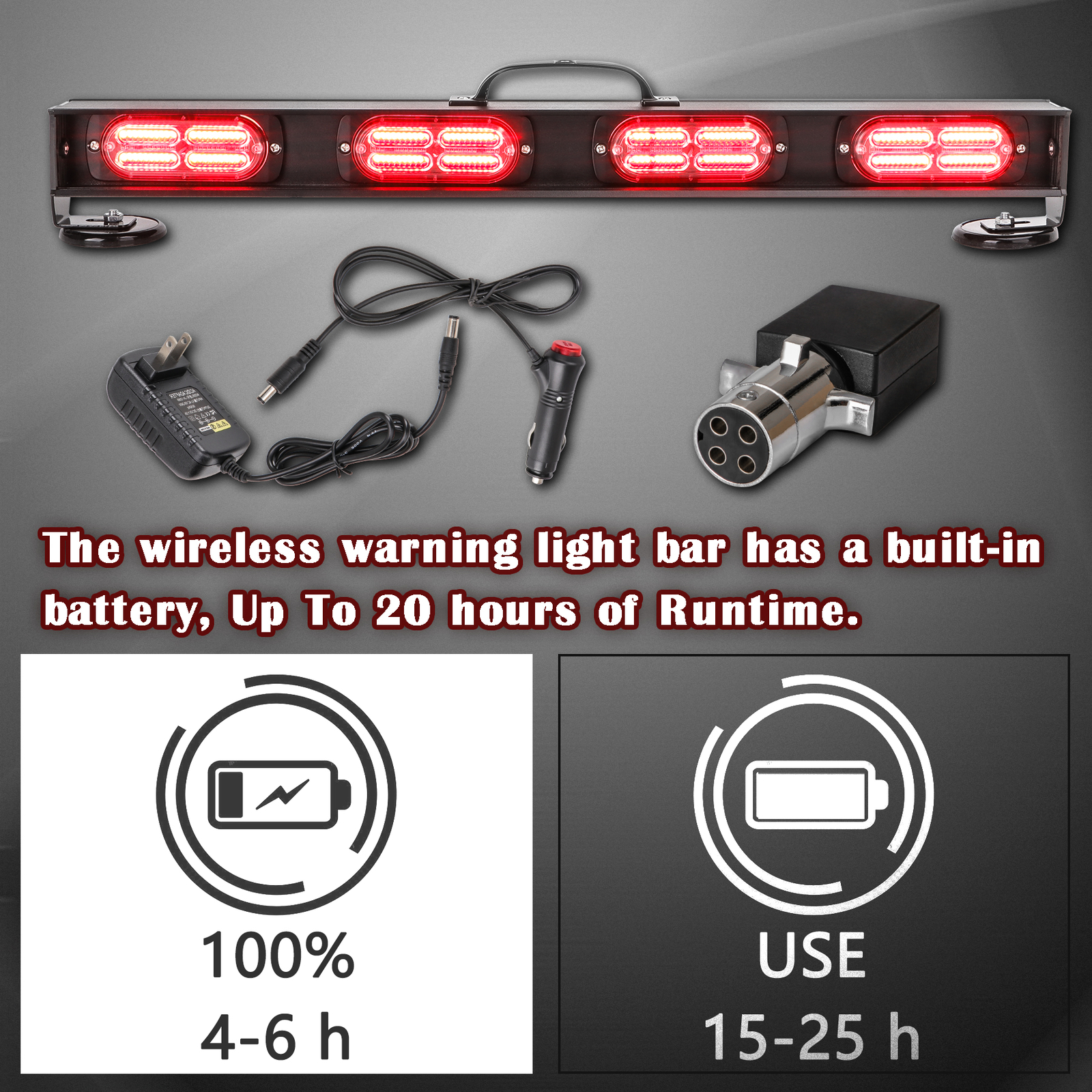 22" WIRELESS TOW LIGHT BAR TRAFFIC ADVISOR FOR TOW TRUCK WRECKER TRAILER