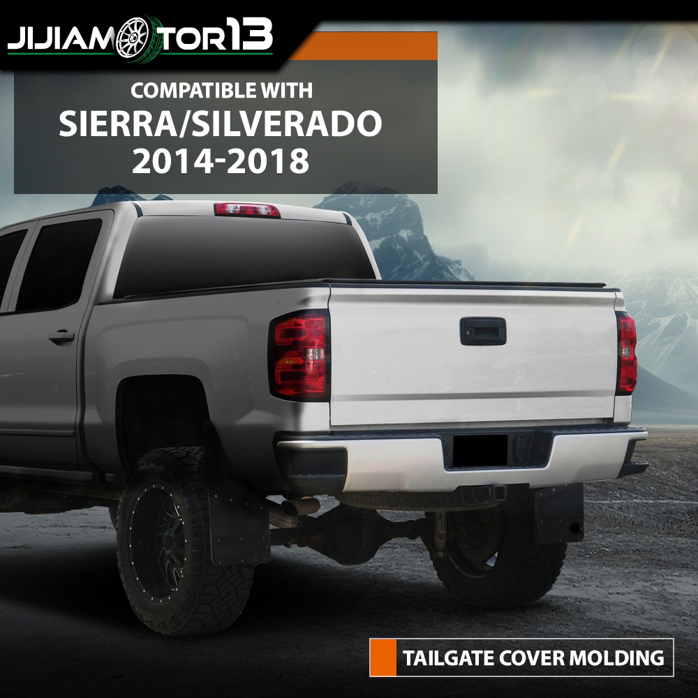 Molding Cap Protector Cover Trim Fits 14-19 GMC Sierra Chevy Silverado Tailgate