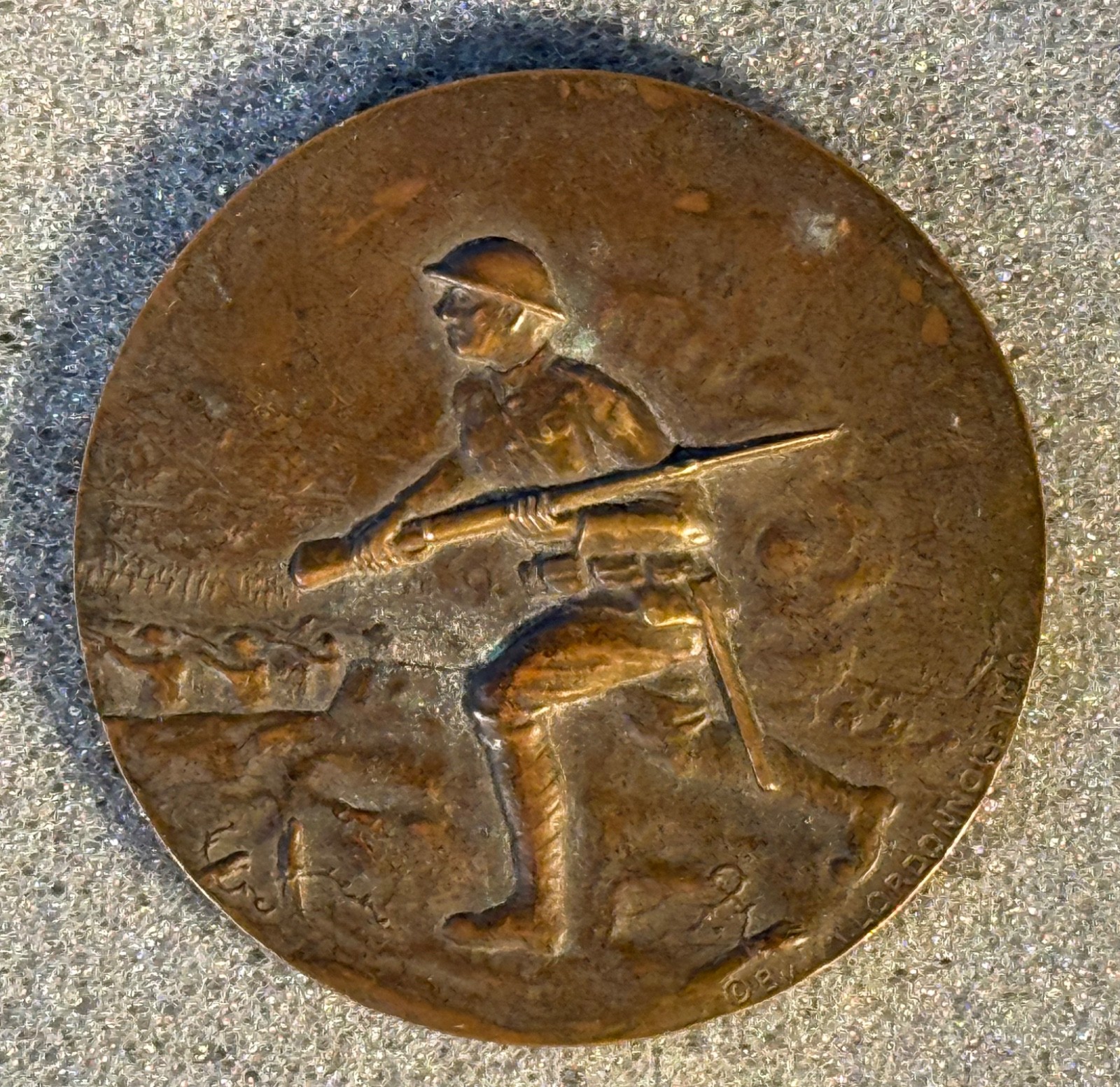WWI France 1917–1918 Bronze Medal by M.Lordonnis 1919 AEF 60mm