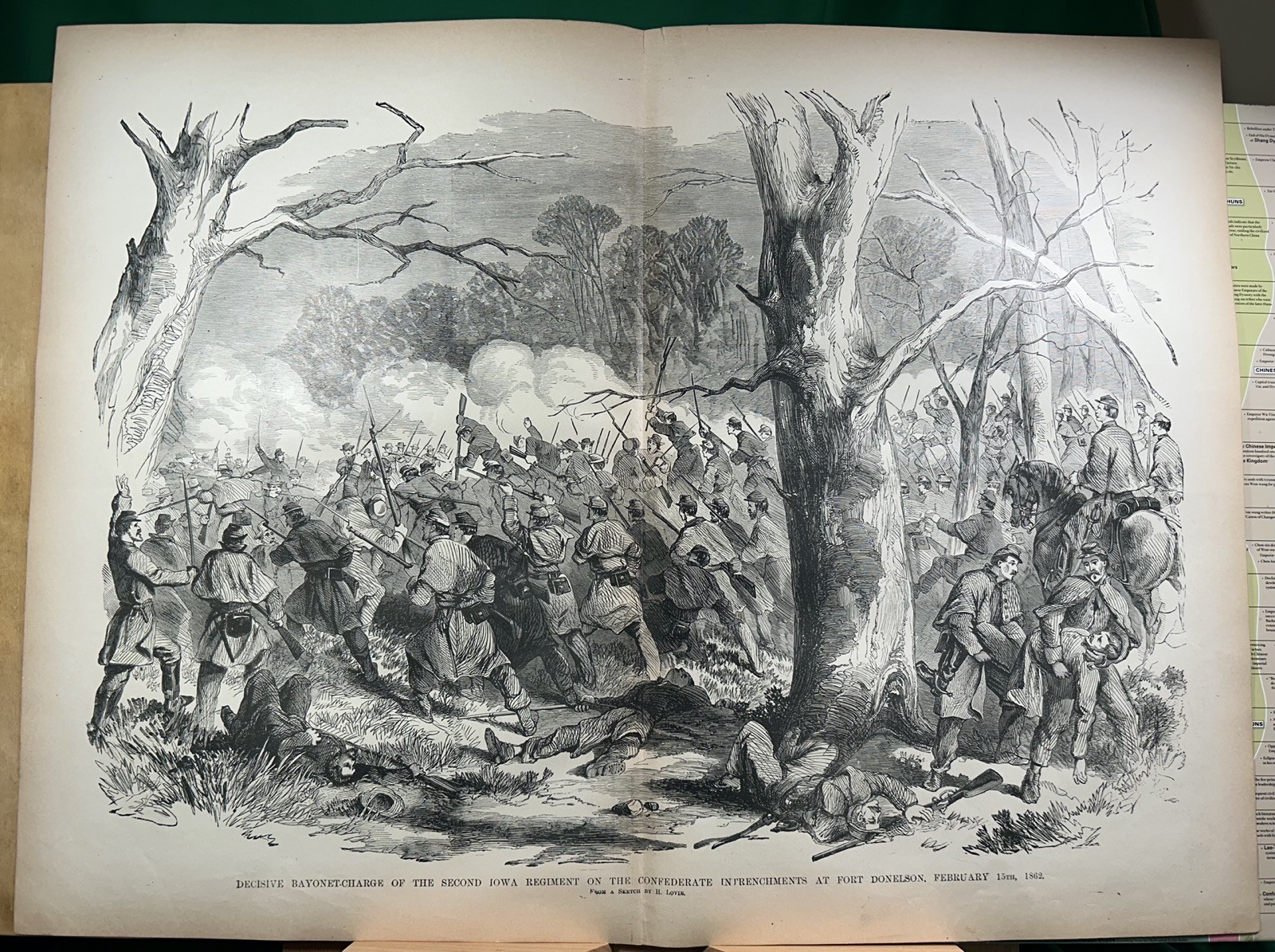 DECISIVE BAY.-CHARGE OF THE 2ND IOWA REG..The Soldier in Our Civil War (1890)