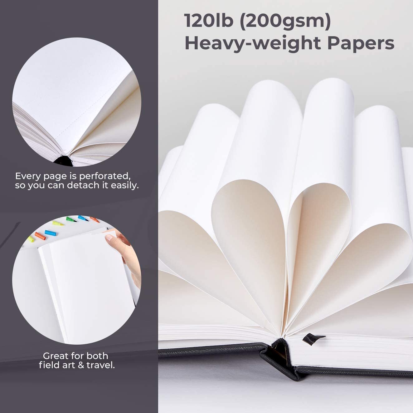 Ohuhu Marker Pads Art Sketchbook 8.3" ×11.7", 156 Pages, Hardcover Sketch Book