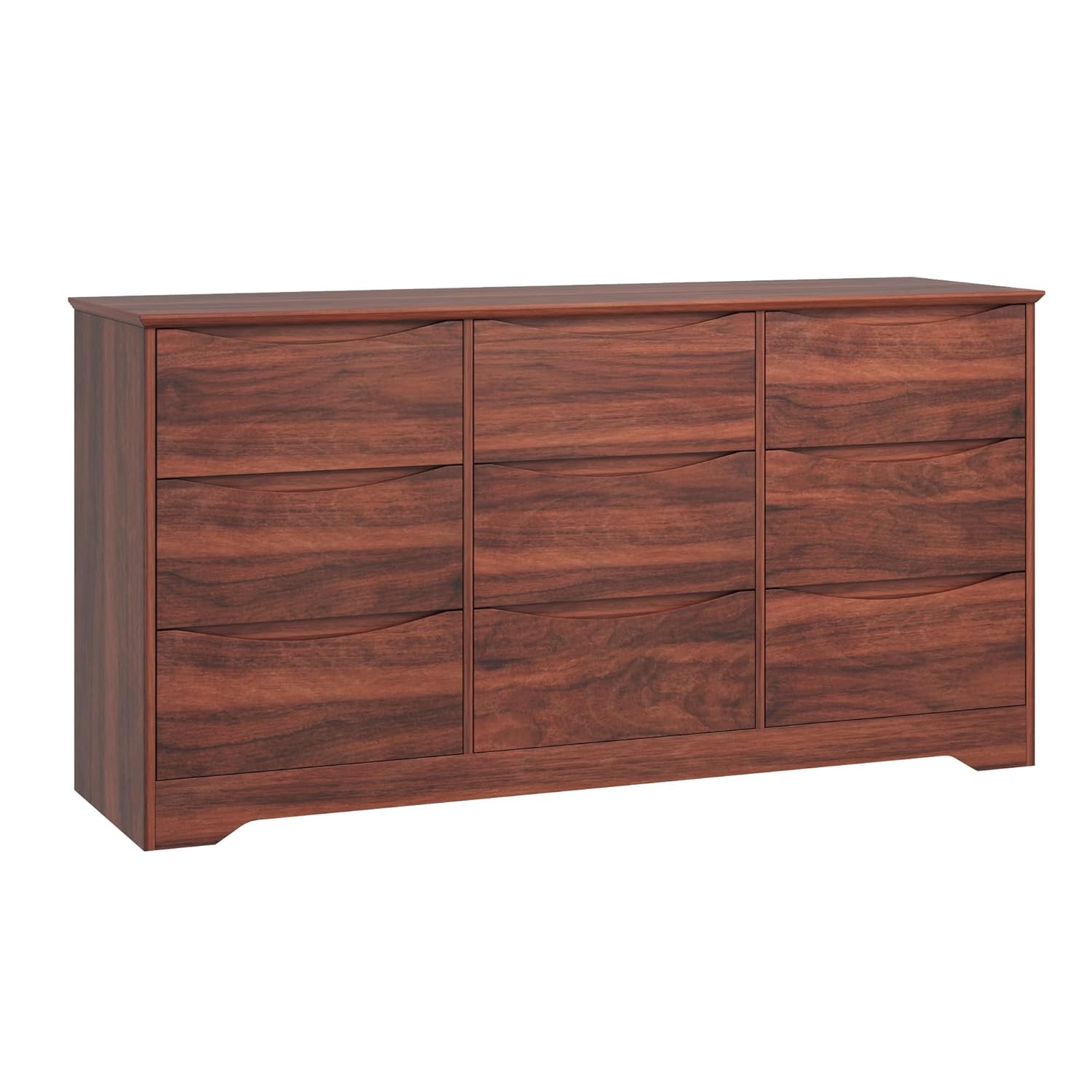 Wooden 9 Dresser for Bedroom, Long Storage Dresser Modern Closet for Bedroom