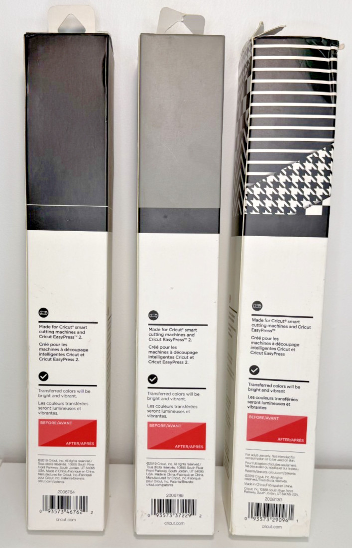 Lot 3 Cricut Infusible Ink Transfer Sheets Pattern Shape Solid 12"x12" Open Box