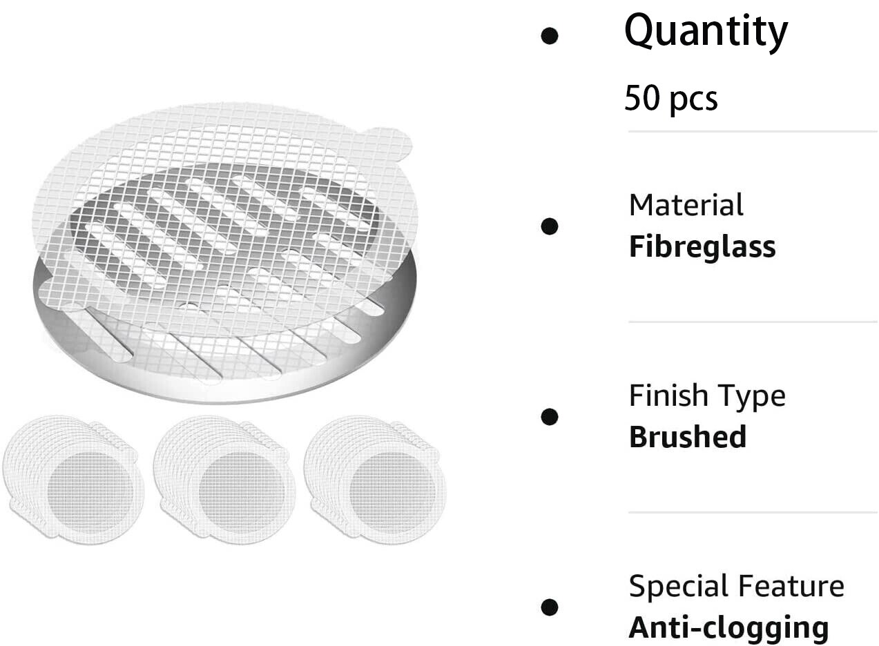 50 Pack Disposable Shower Drain Hair Catcher Mesh Sticker Strainers for Shower