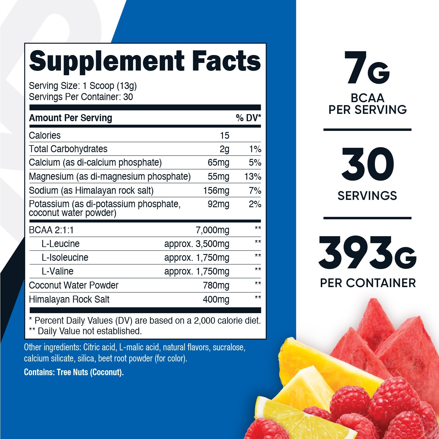 Nutricost BCAA+ Hydration Powder (Fruit Punch) 30 Servings