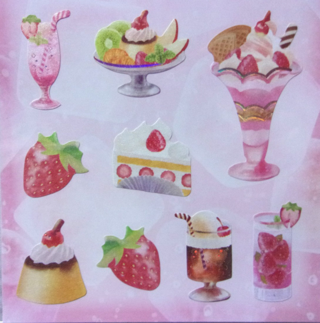 amifa Melty Soda Drink Parfait Strawberry Sweets Sticker Sheet Japan