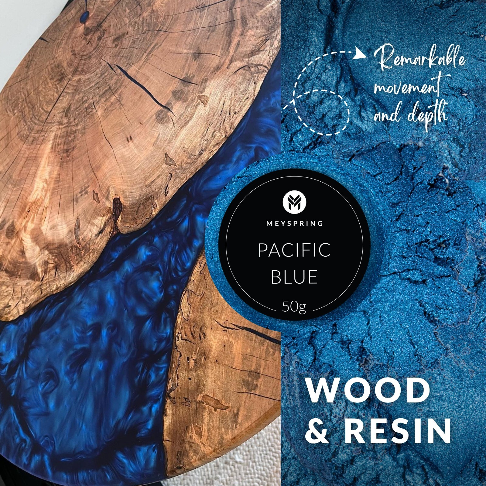 MEYSPRING Pacific Blue Mica Powder for Epoxy - Two Tone Resin Color Pigment