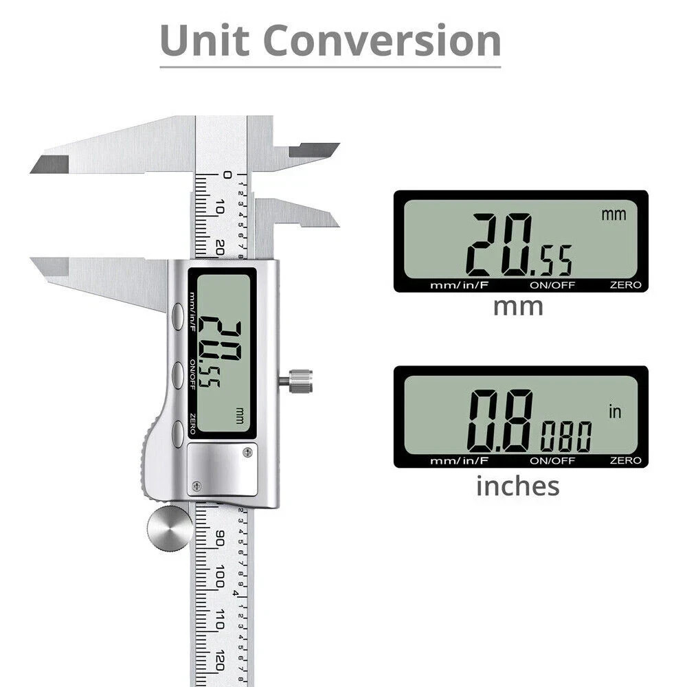 Digital Caliper Micrometer LCD Gauge Vernier Electronic Measuring Tool 6" 150mm