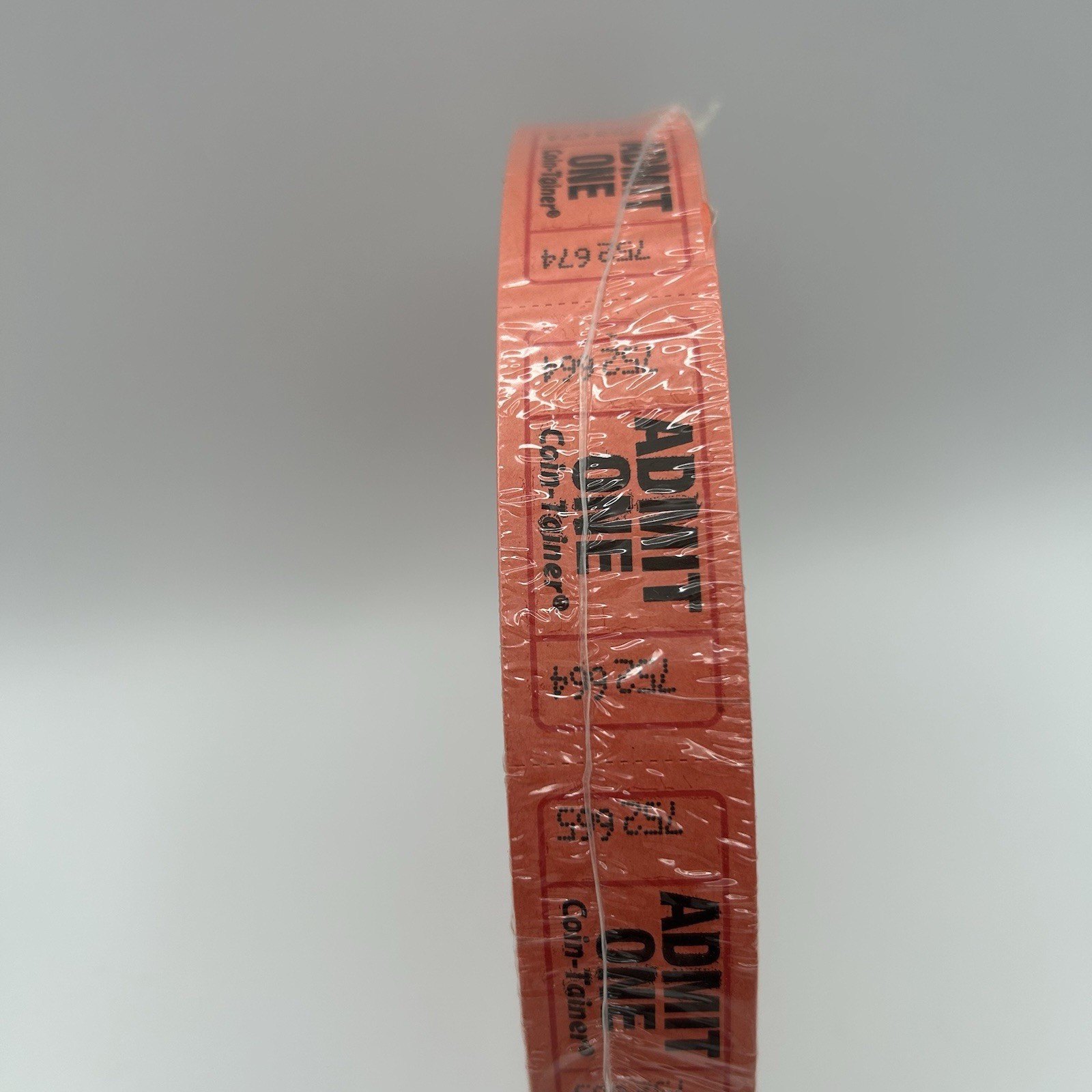 Admit One Single-Ticket Roll, Red, Consecutively Numbered, 2000 Count Made USA
