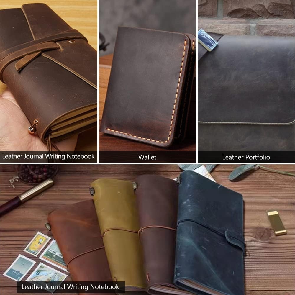 Genuine Leather Sheet 8x12" Full Grain Crazy Horse Cowhide 1.8-2mm Brown Craft