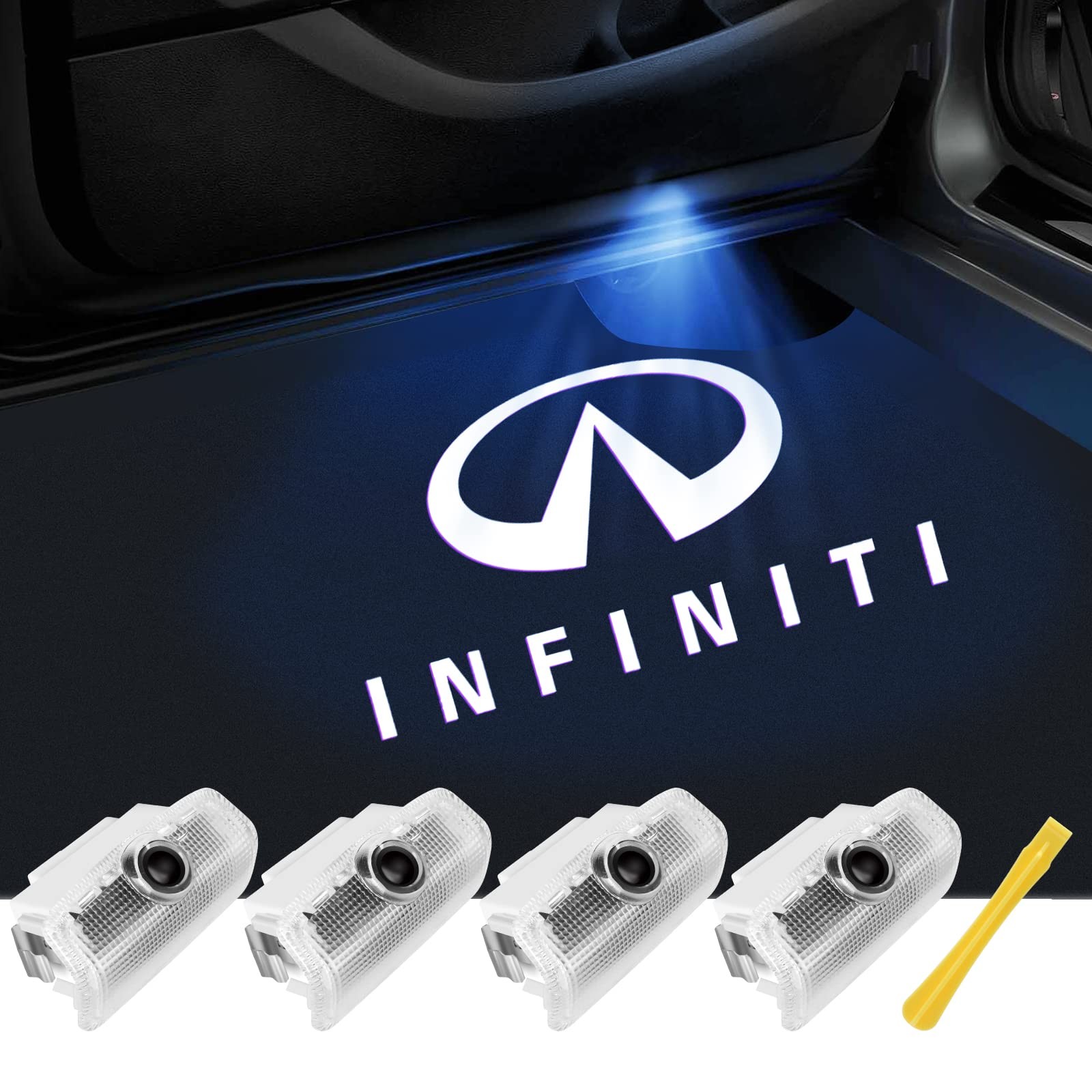 No Fade Car Door Lights Logo Compatible with Infiniti, LED Welcome Lights Access