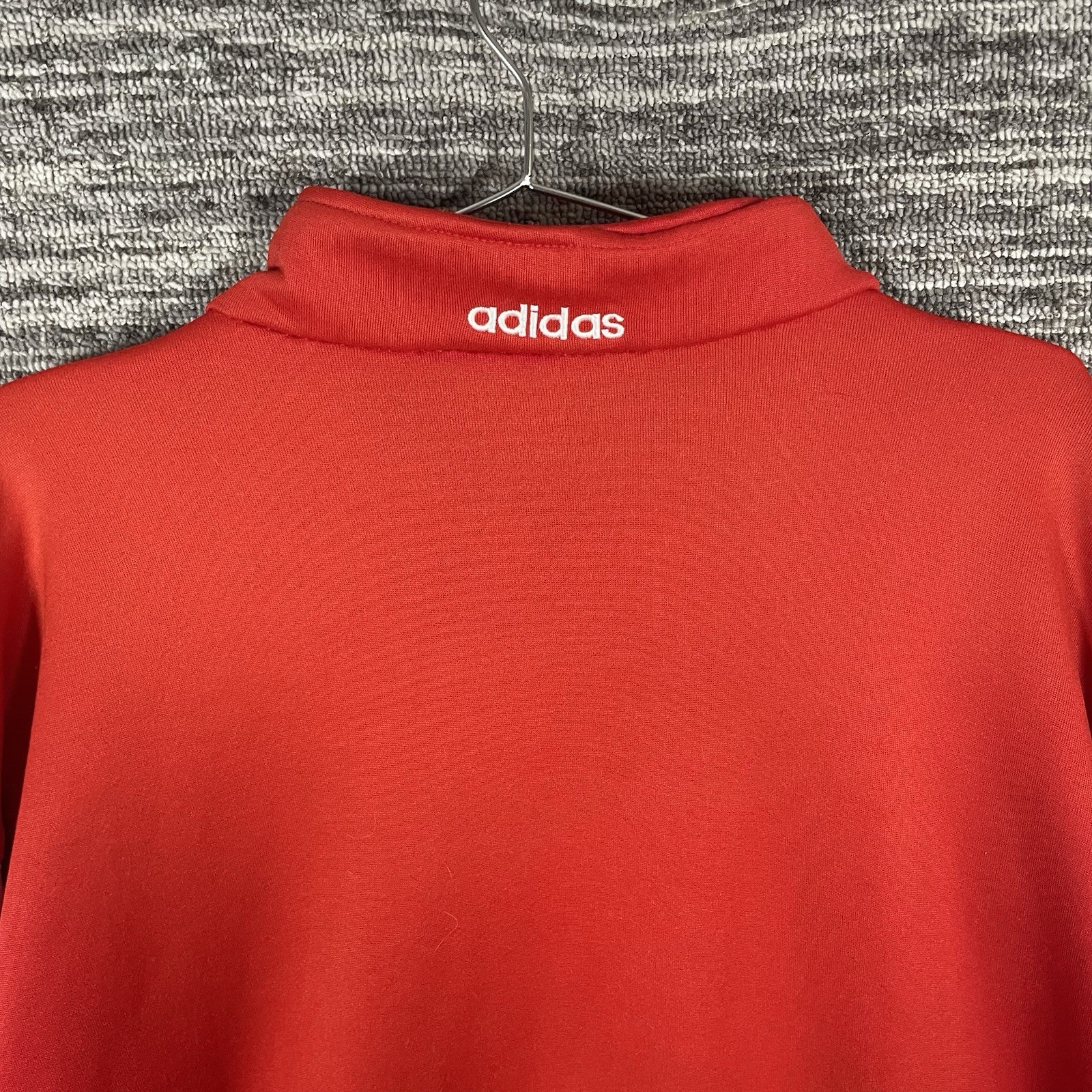 Vintage Adidas Red & Black Track Jacket White Striped Size XL (See Measurements)