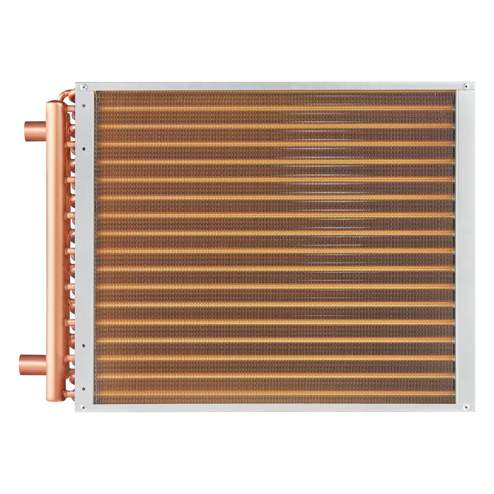 VEVOR 18"x 20" Heat Exchanger Water to Air 3-Row 3/8" Copper Ports 242 Fins