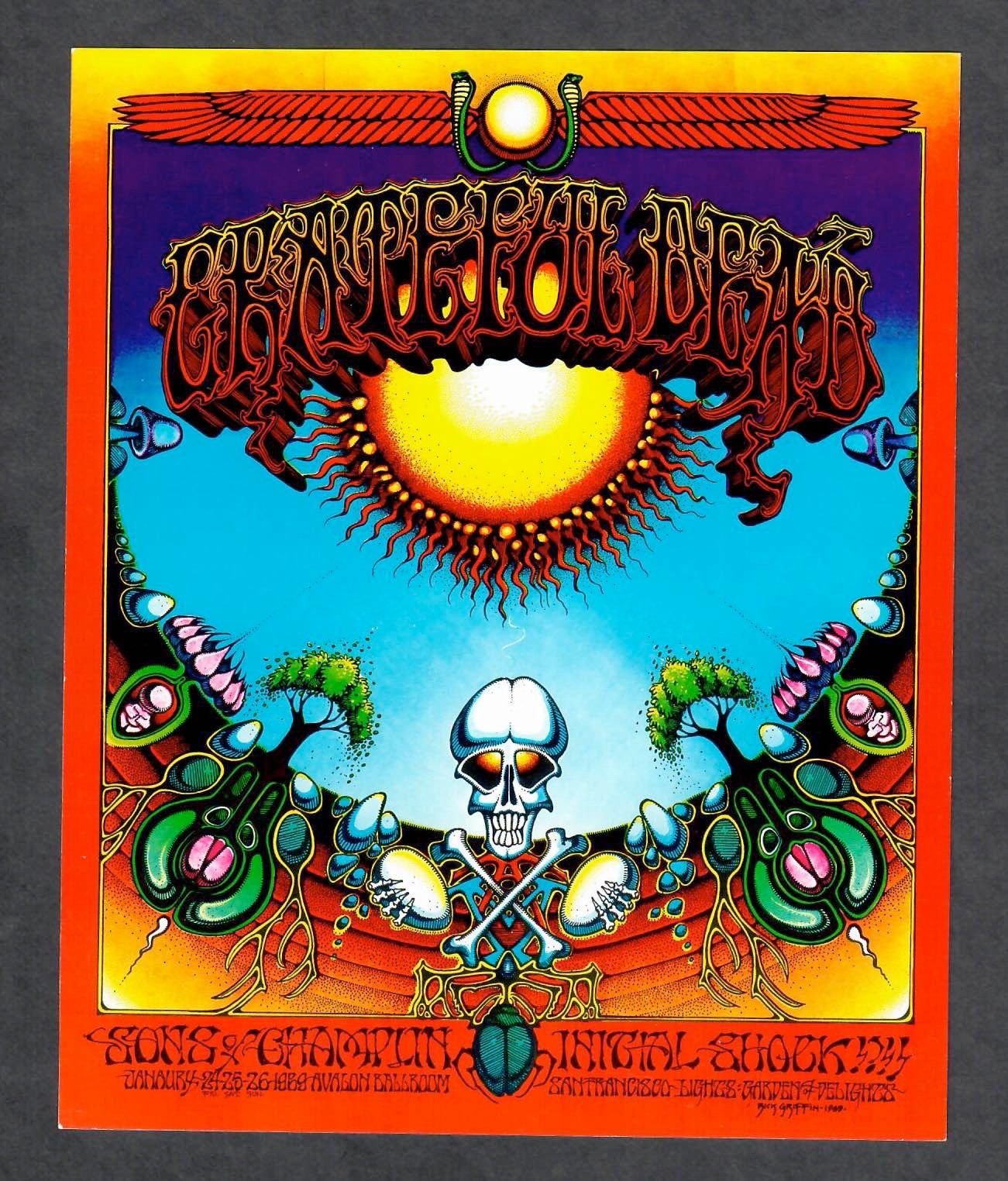 Rick Griffin Grateful Dead "Aoxomoxoa" Handbill Card NM