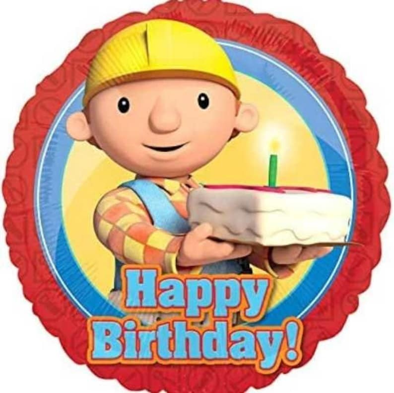 Bob the Builder 17" Foil Balloon Red, Blue Yellow Design Requires Helium