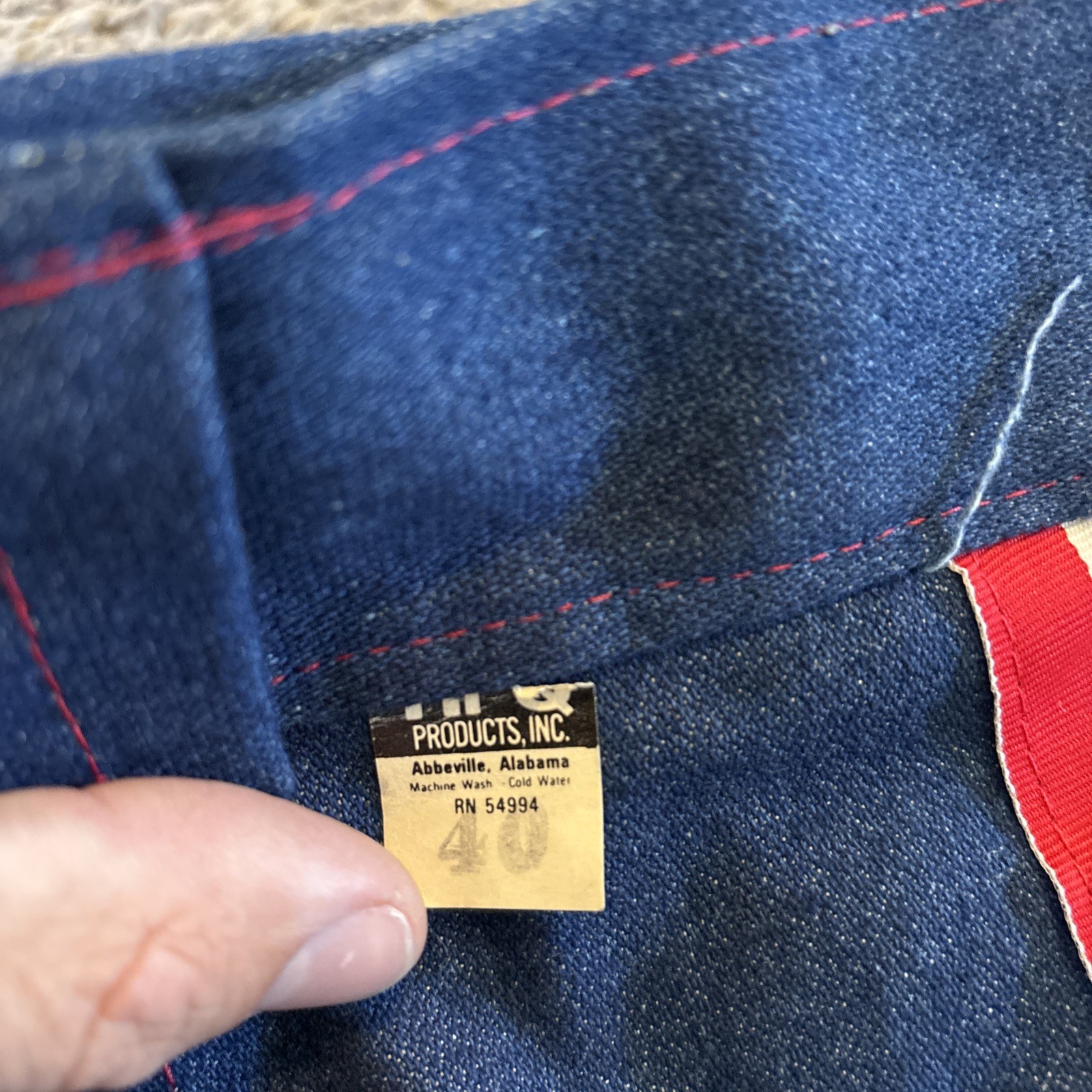 Vintage Mens Red White Blue Uniform Pants Striped Button Fly 40W