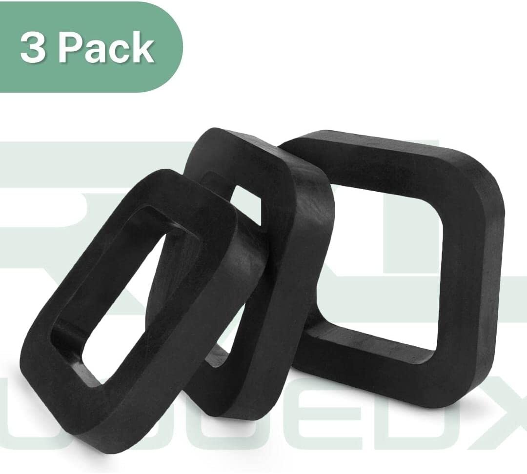 RuggedXL Hitch Receiver Rubber Silencer Pad, Black, 2.5" (3 Pack - 2.5")