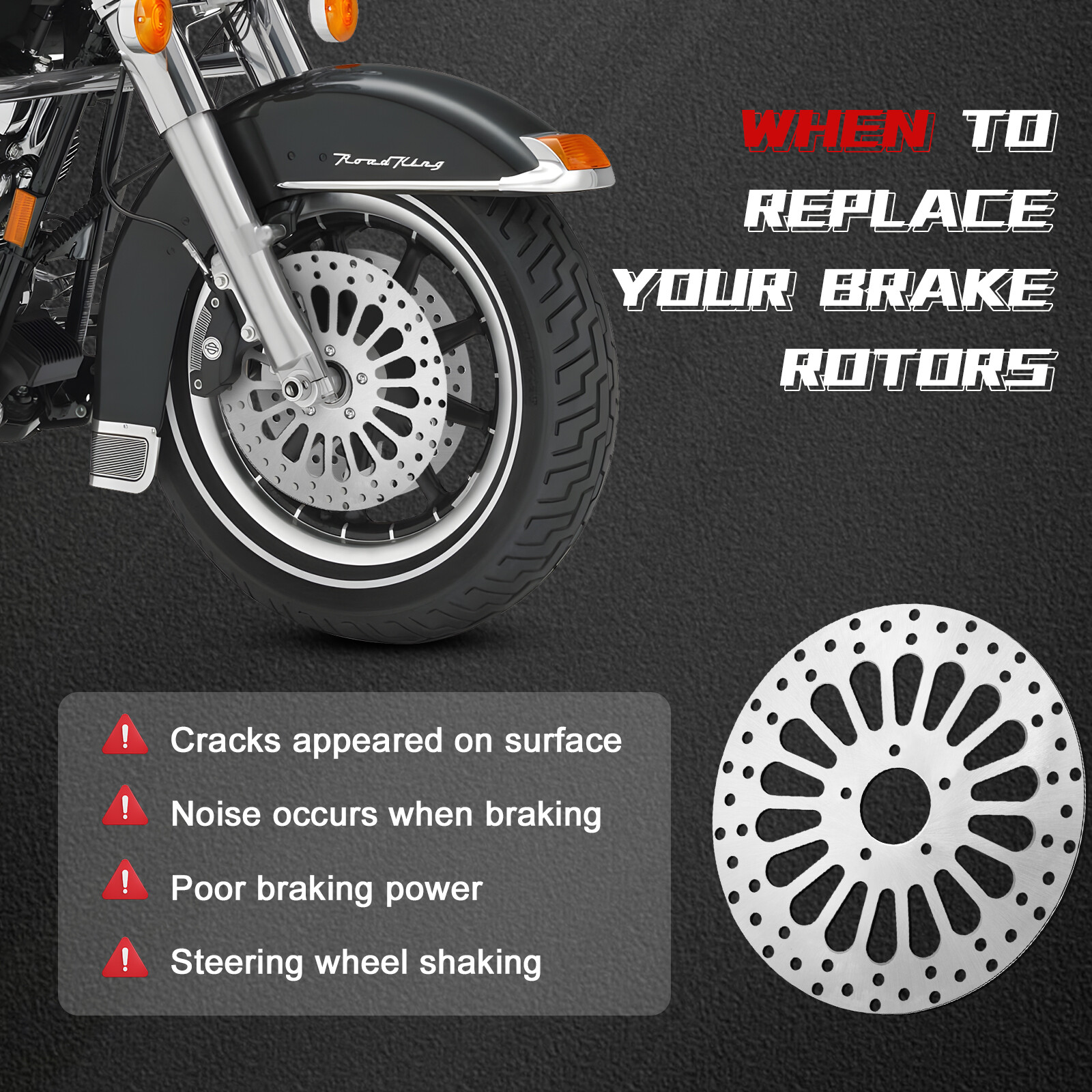 Harley Front Rotor 11.8 Set w/ Bolts for Touring Bagger Models 2008 Above US