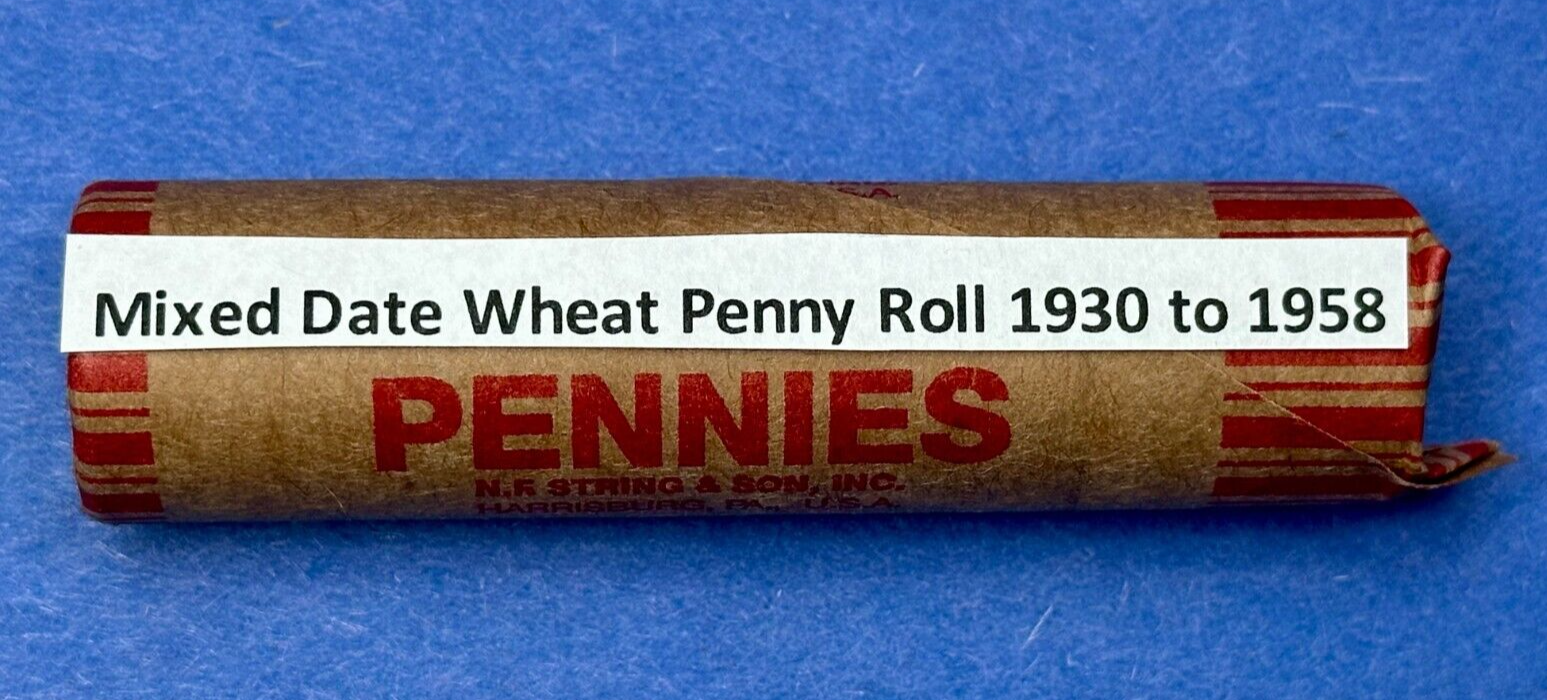 Wheat Penny Rolls STEEL WHEAT PENNIES Mixed Dates 1930-1958 PDS ~ FREE SHIPPING!