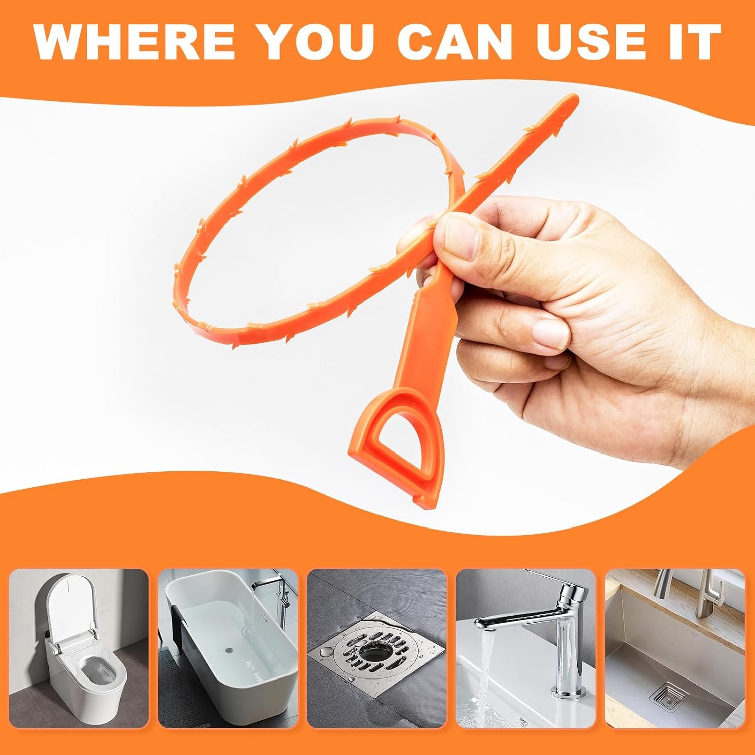 Drain Hair Catcher 20 Inch Drain Snake Shower Drain Hair Trap Clog Remover Lot