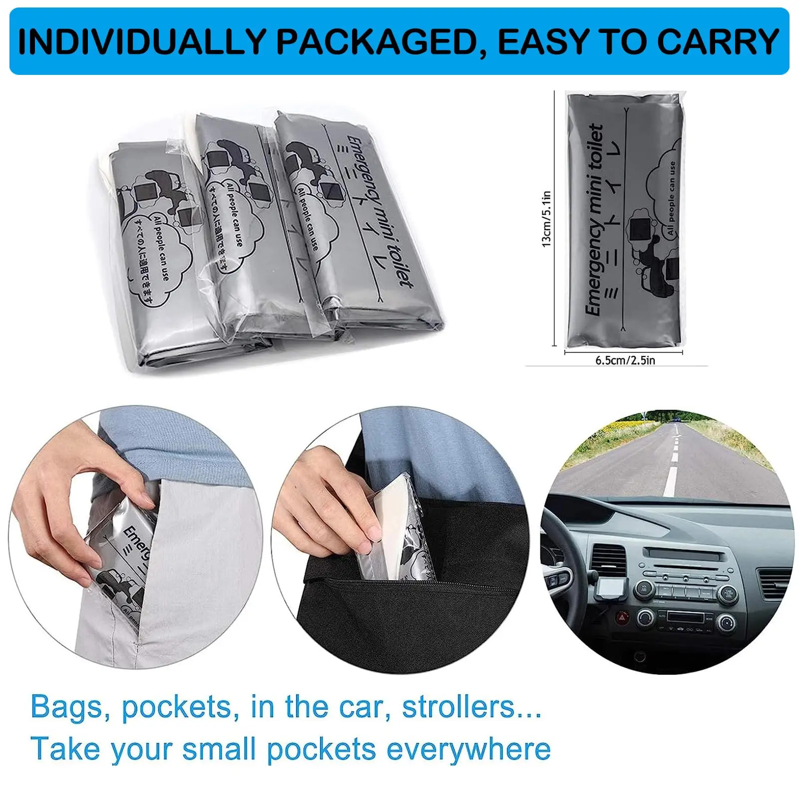 32 PCS Disposable Emergency Urinal Bag,Travel Pee Portable Camping Pee Bags