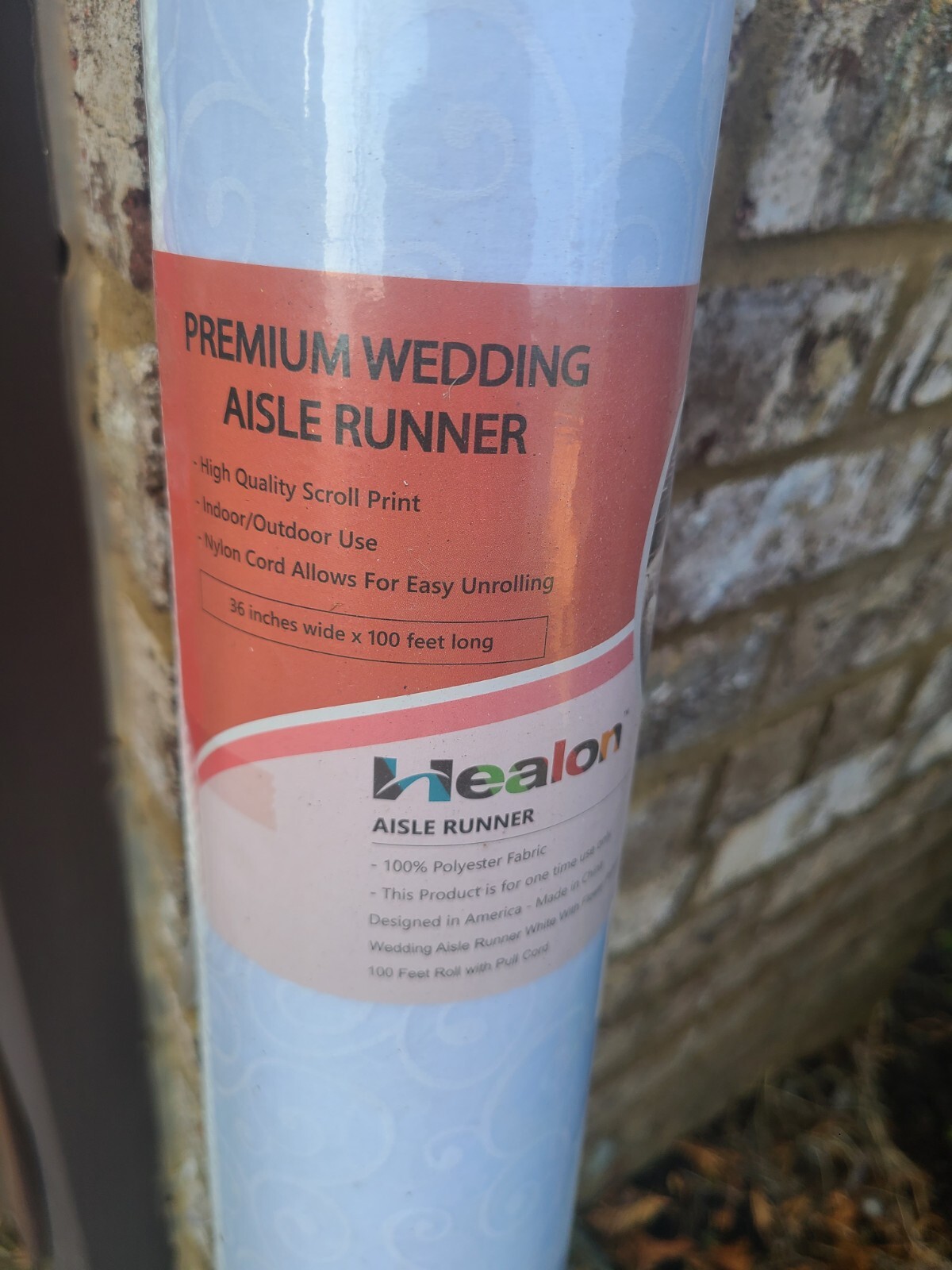 Healon 100 x 3 ft Wedding Aisle Runner White Aisle Runner Rug with Pull String