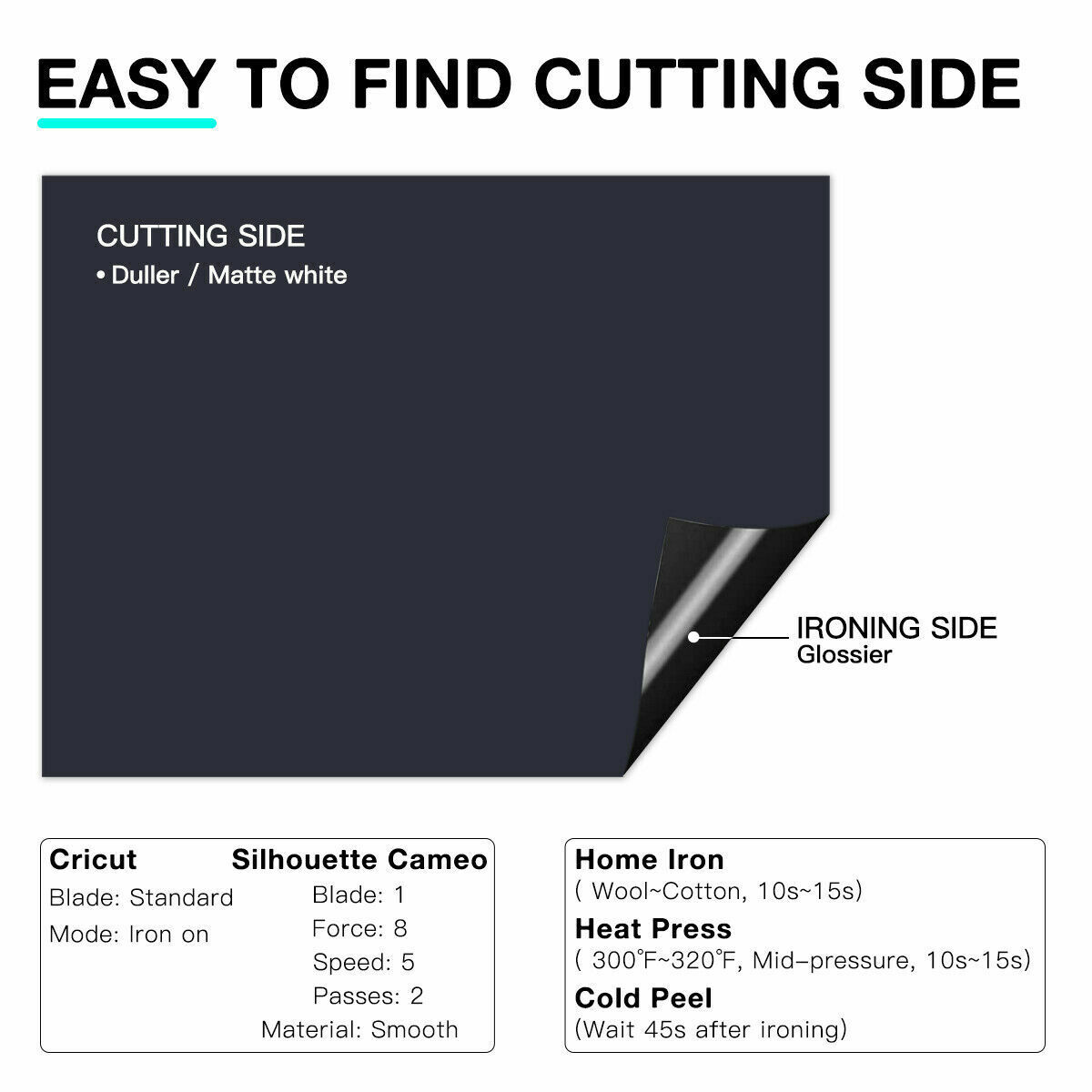 HTVRONT Heat Transfer Vinyl Roll Iron on Heat Press HTV T-shirt 12"x 5FT-50FT