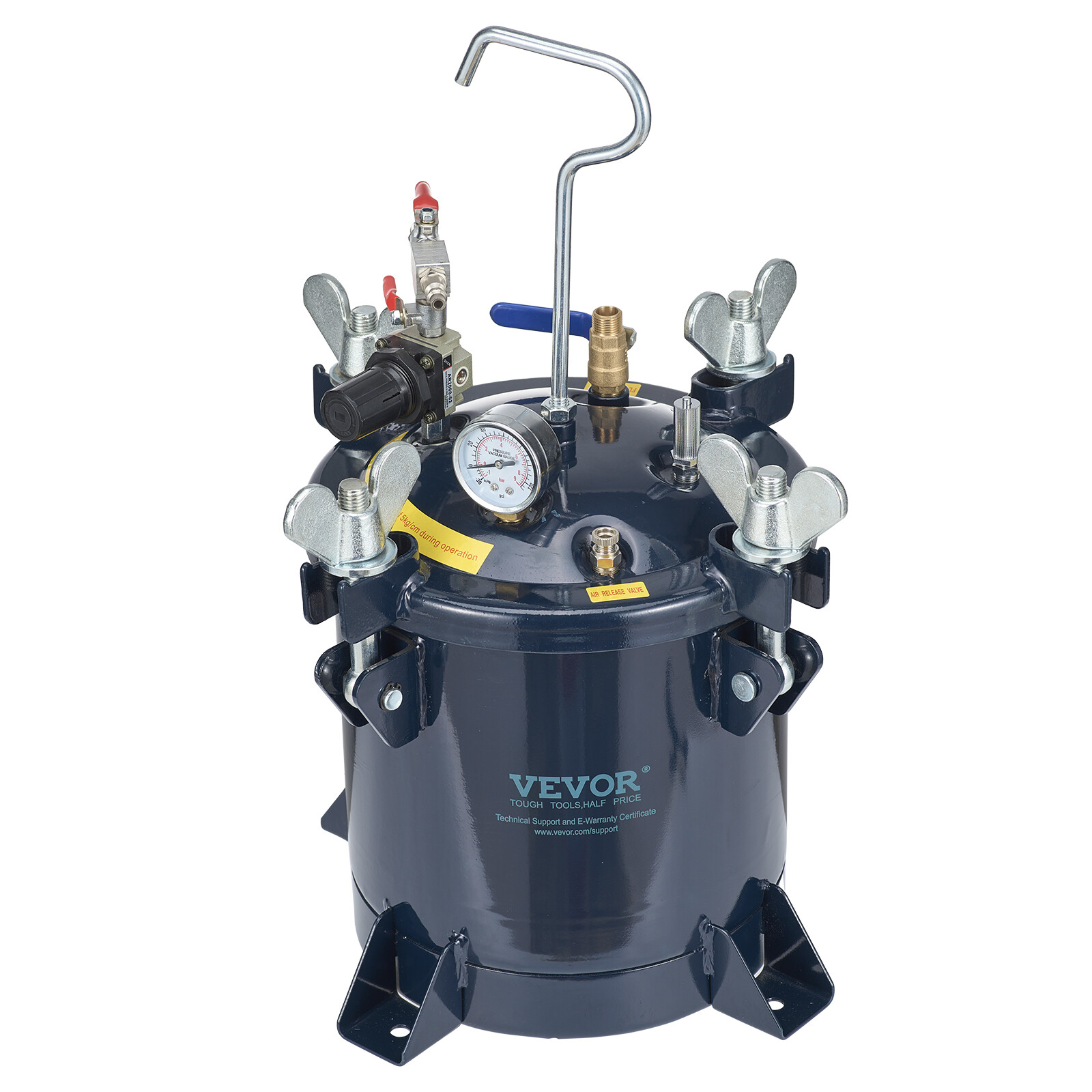 VEVOR Spray Paint Pressure Pot Tank 10L/2.5gal Resin Pressure Feed Paint Tank