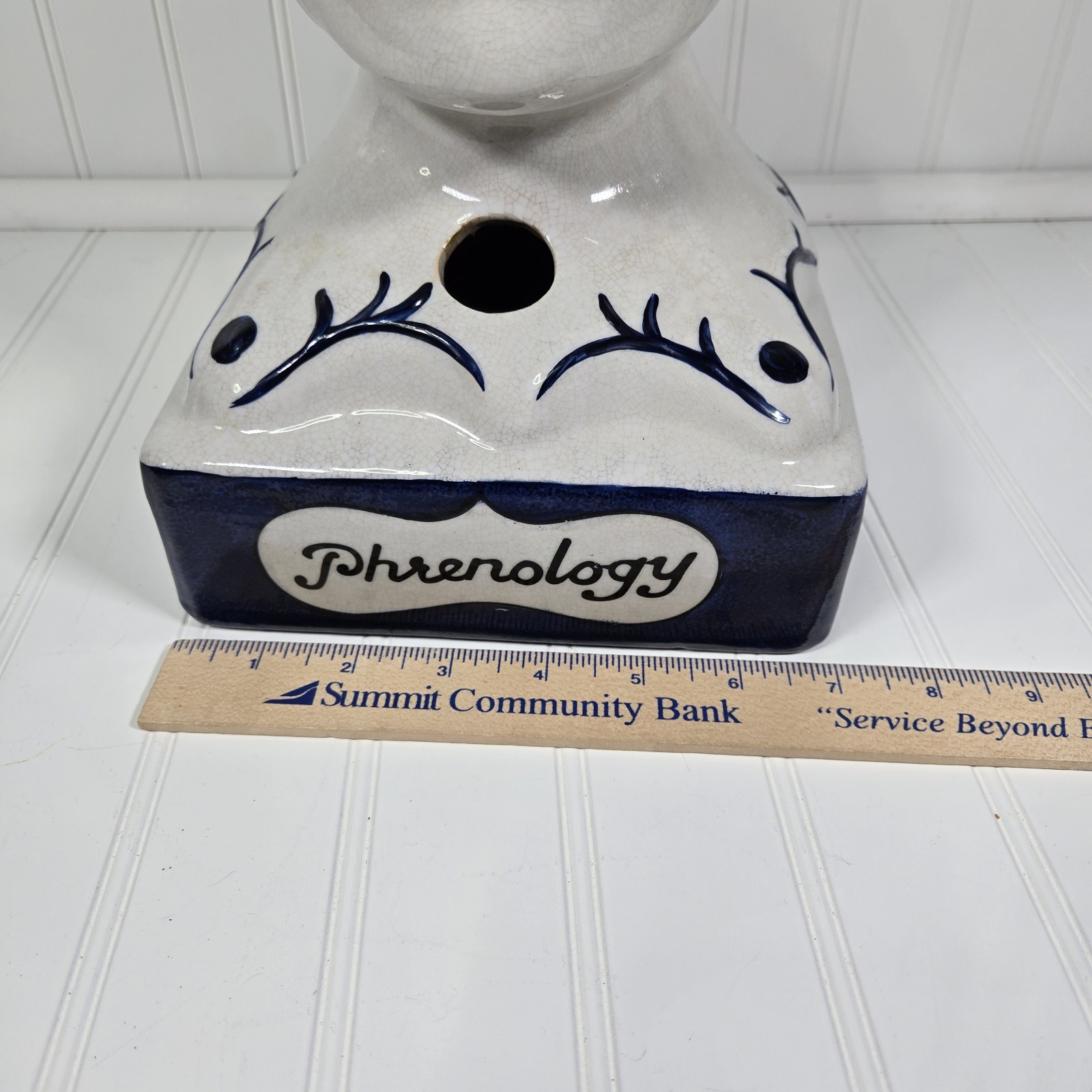 Phrenology Bust Table Head Statue 13” Ceramic Vintage Porcelain Pseudoscience
