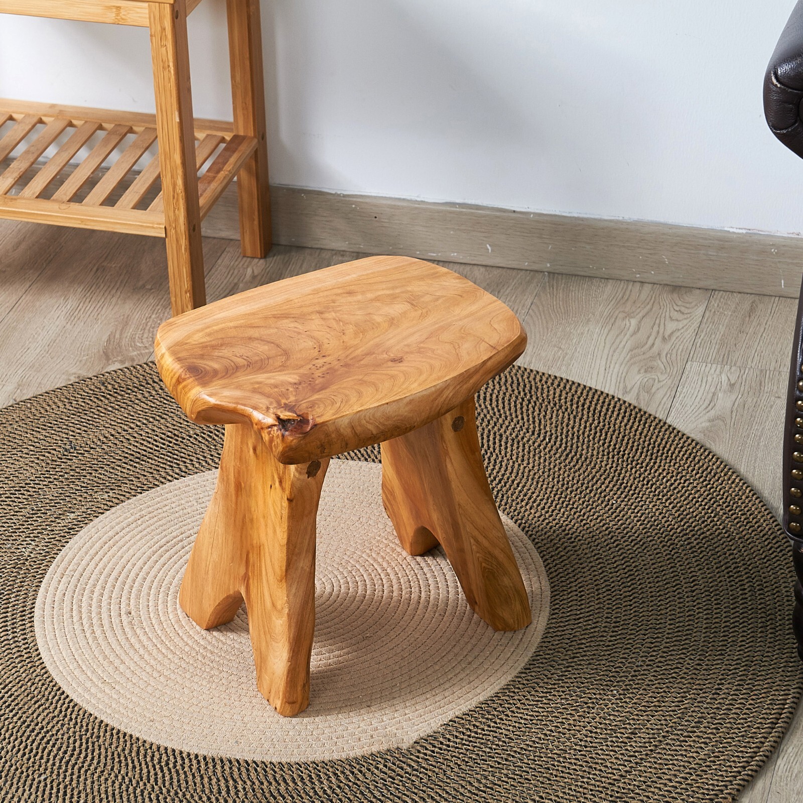 Live Edge Cedar Bench Rustic Wood Entryway Bench Farmhouse Stool Side Table Gift