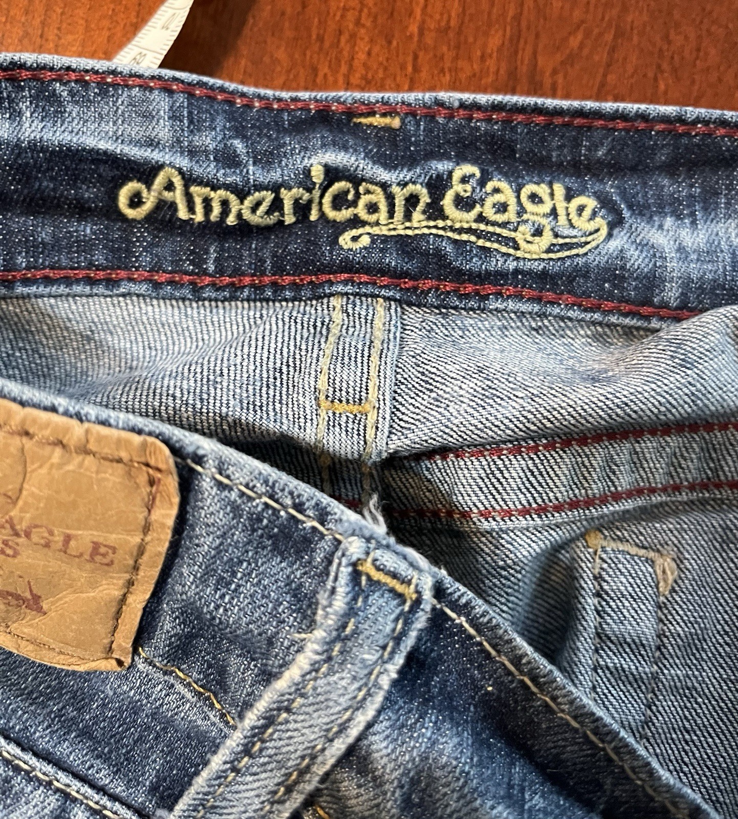 American Eagle Jeans Women 14 Regular Blue Stretch Mid Rise Hipster