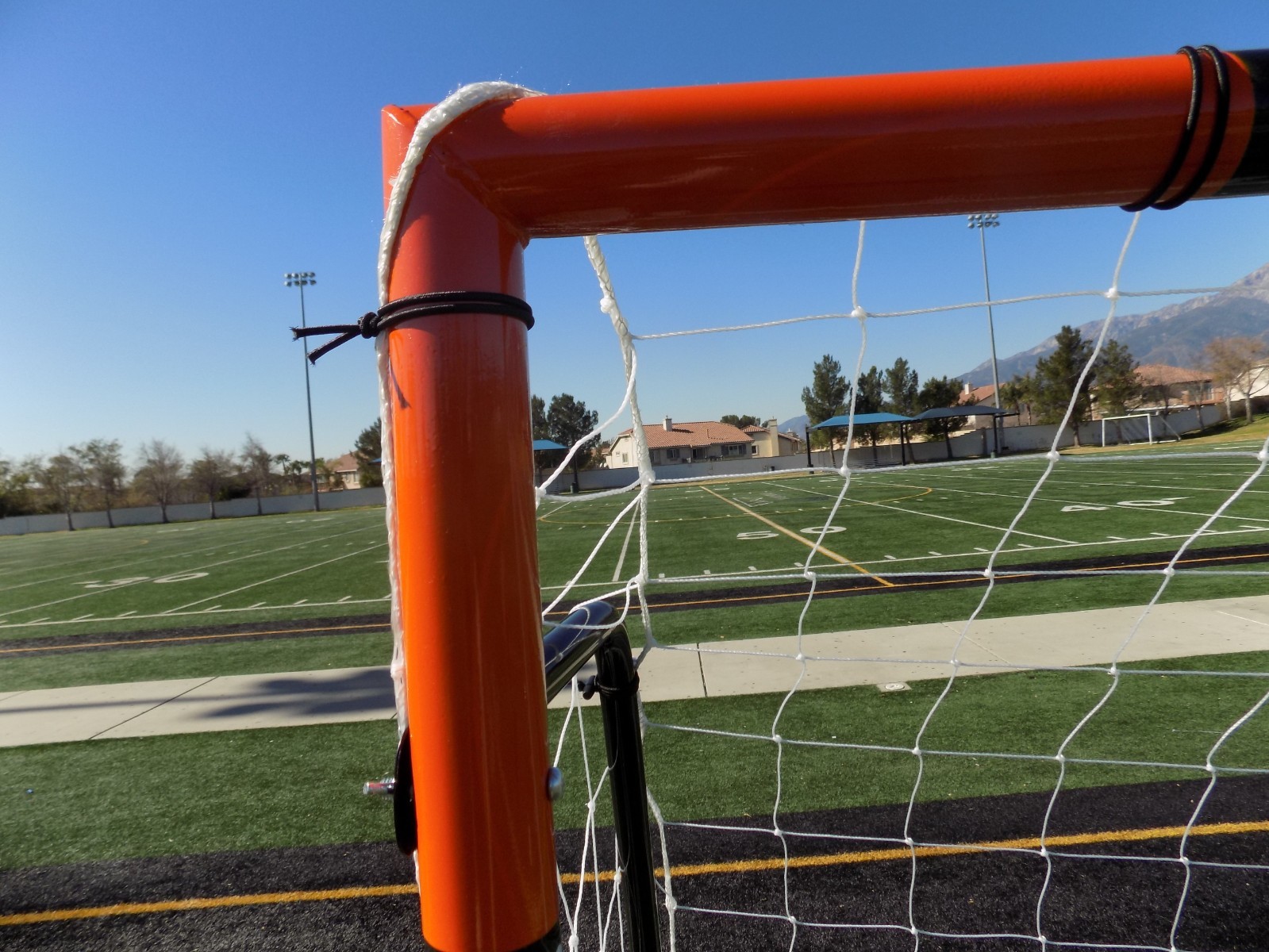 Vallerta® 24x8 Ft. Regulation Size Soccer Goal w/Weatherproof Net(Blk/Org)(1Net)