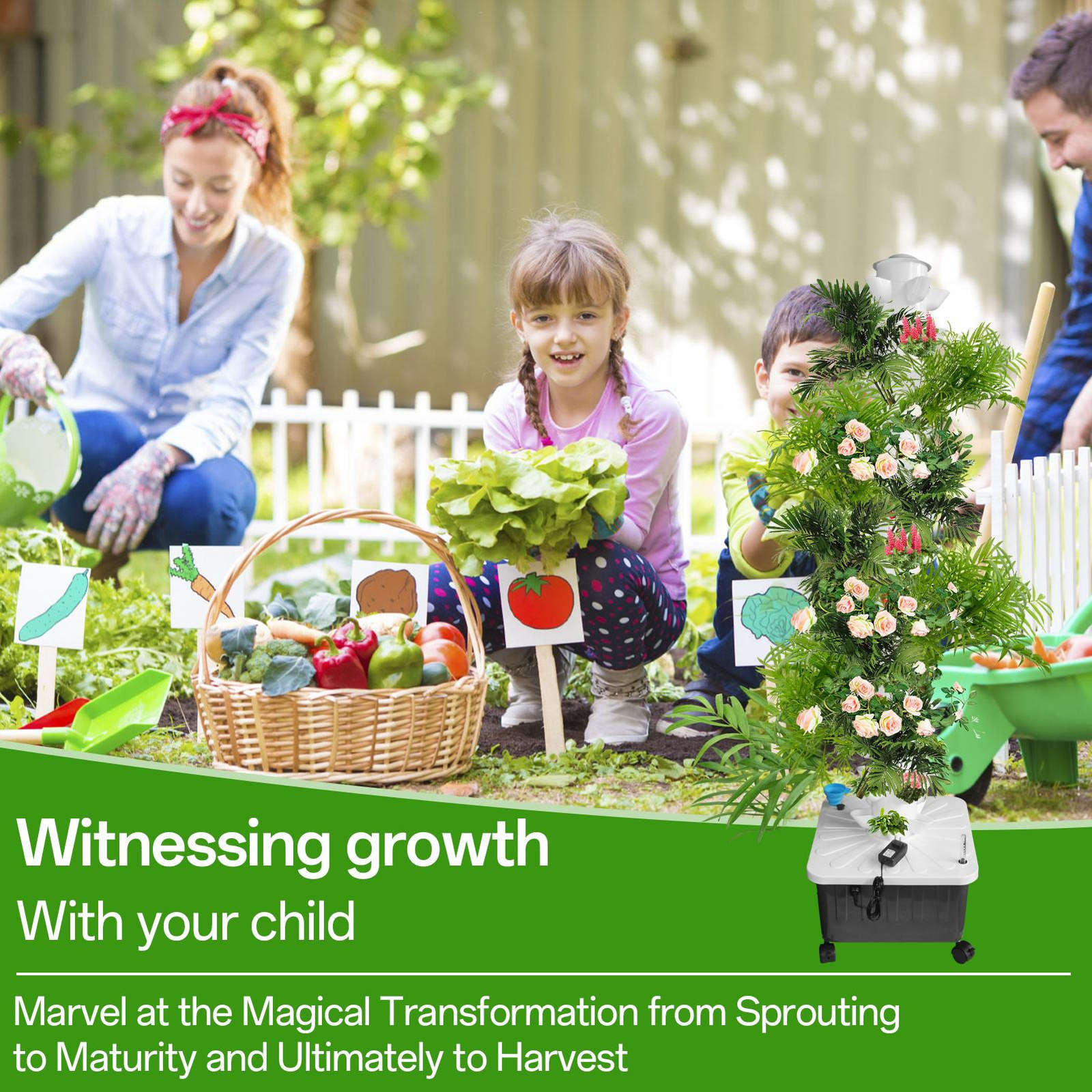 Vertical 70-Pots Hydroponics Tower Set Hydroponic Growing System Home Gardening