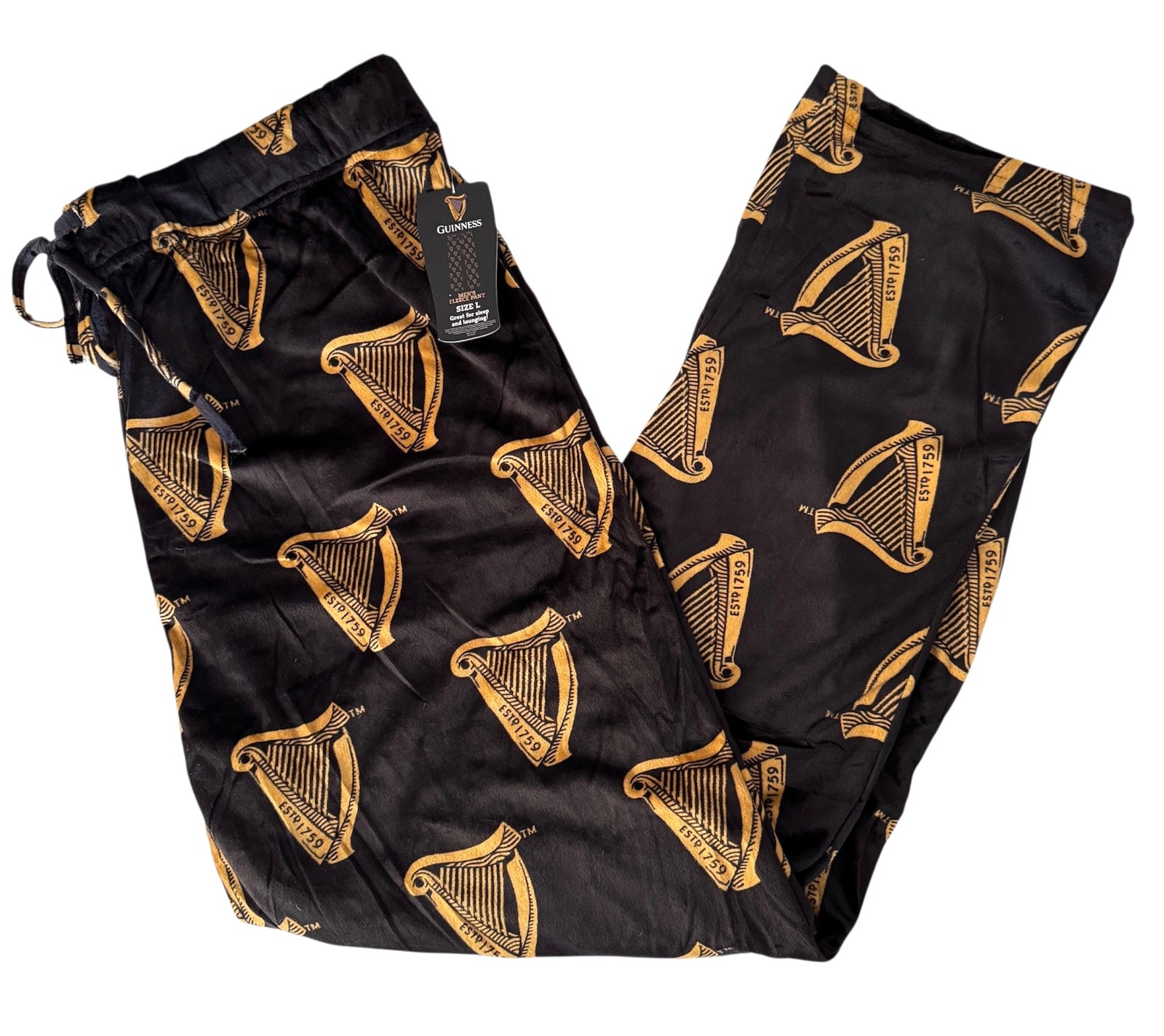 GUINNESS IRISH BEER Logo Black LOUNGE SLEEP PAJAMA PANTS (Men’s S M L XL) New!