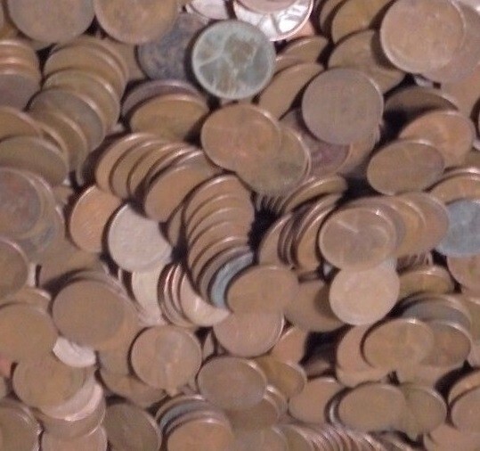 Original Historic FNB Denver Wheat Roll 2 Indian Cent Ends Vintage 50 Penny Find