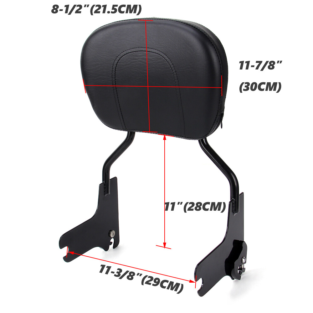 Quick Release Passenger Backrest Sissy Bar Black For Harley Electra Glide 97-08