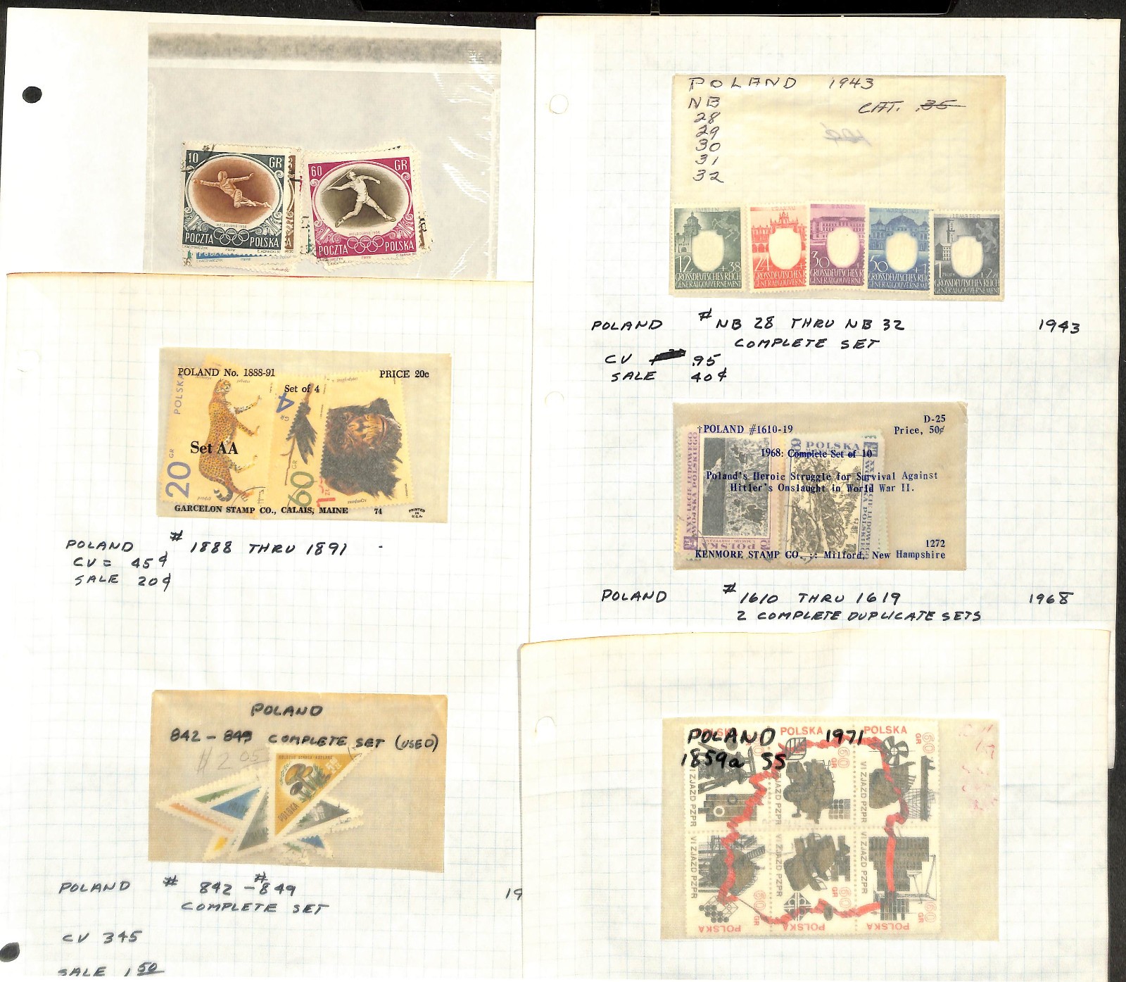 Poland Stamp Collection on 30 Pages, Neatly Identified (CB)