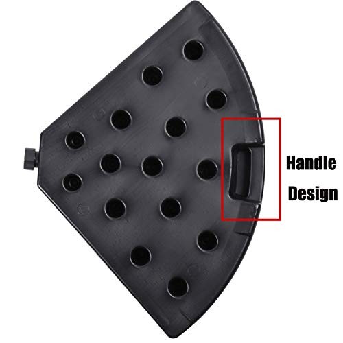 18.9" 4Pcs 13L Fan Shaped Water or Sand Filled Umbrella Base/Fan Style Black