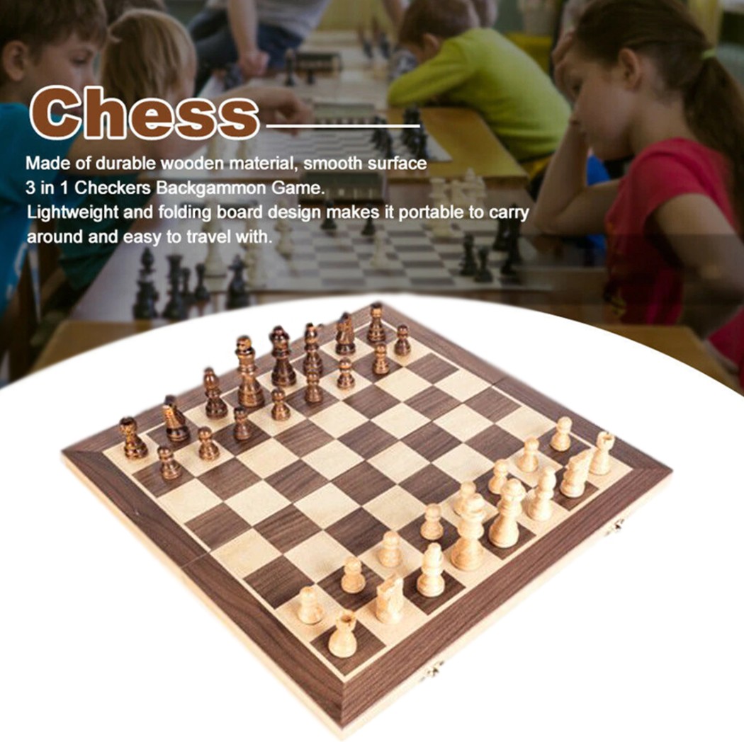 Chess Set Chess Board Game Kids Folding Chess Board 15 in Family Game Set Age 6+