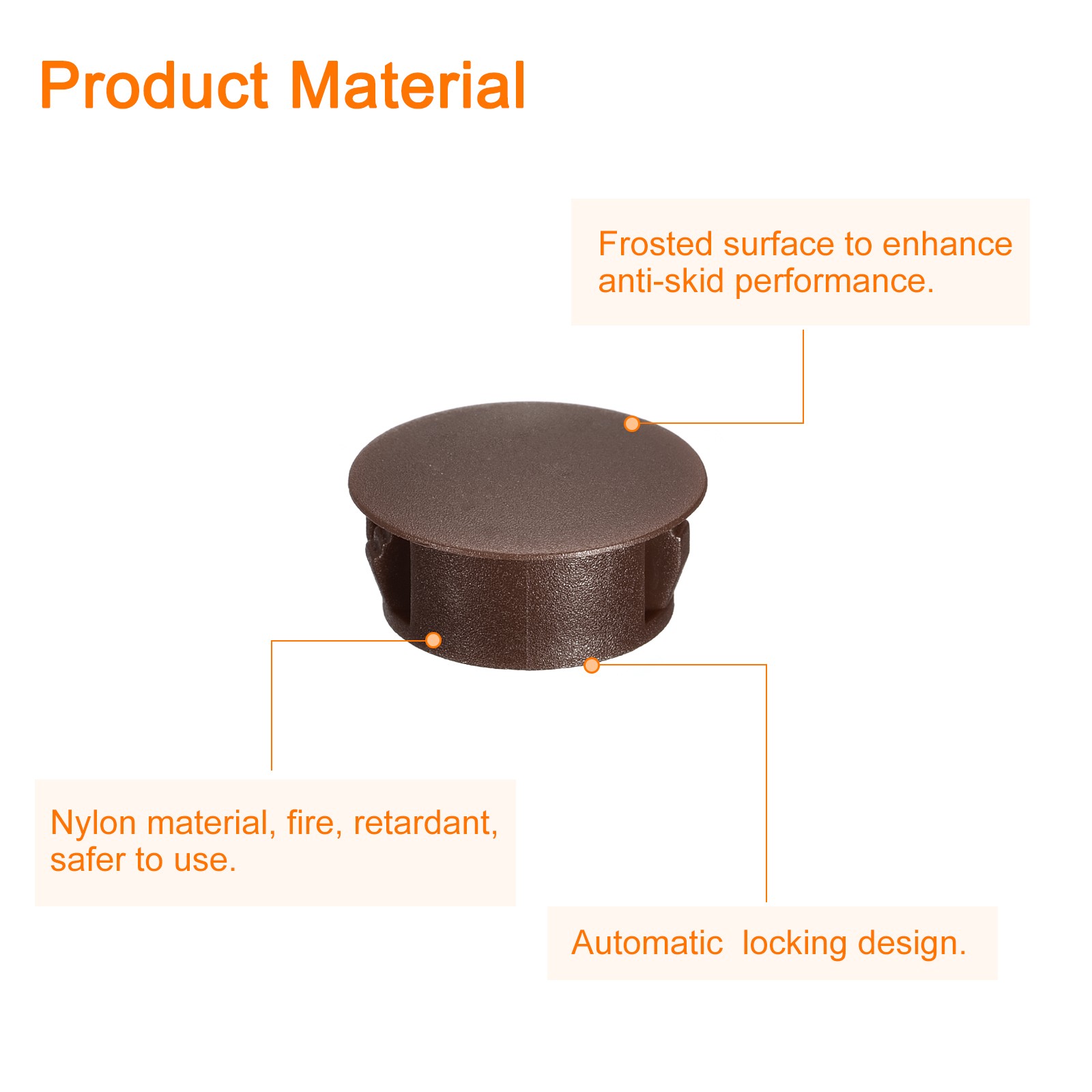 36Pack 19mm(3/4") Plastic Hole Plugs Panel Flush Type Knockout Brown