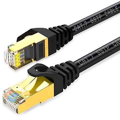 CAT7 Network Cable Copper Gold Plated SFTP Shielded Ethernet RJ45 Patch Cord lot