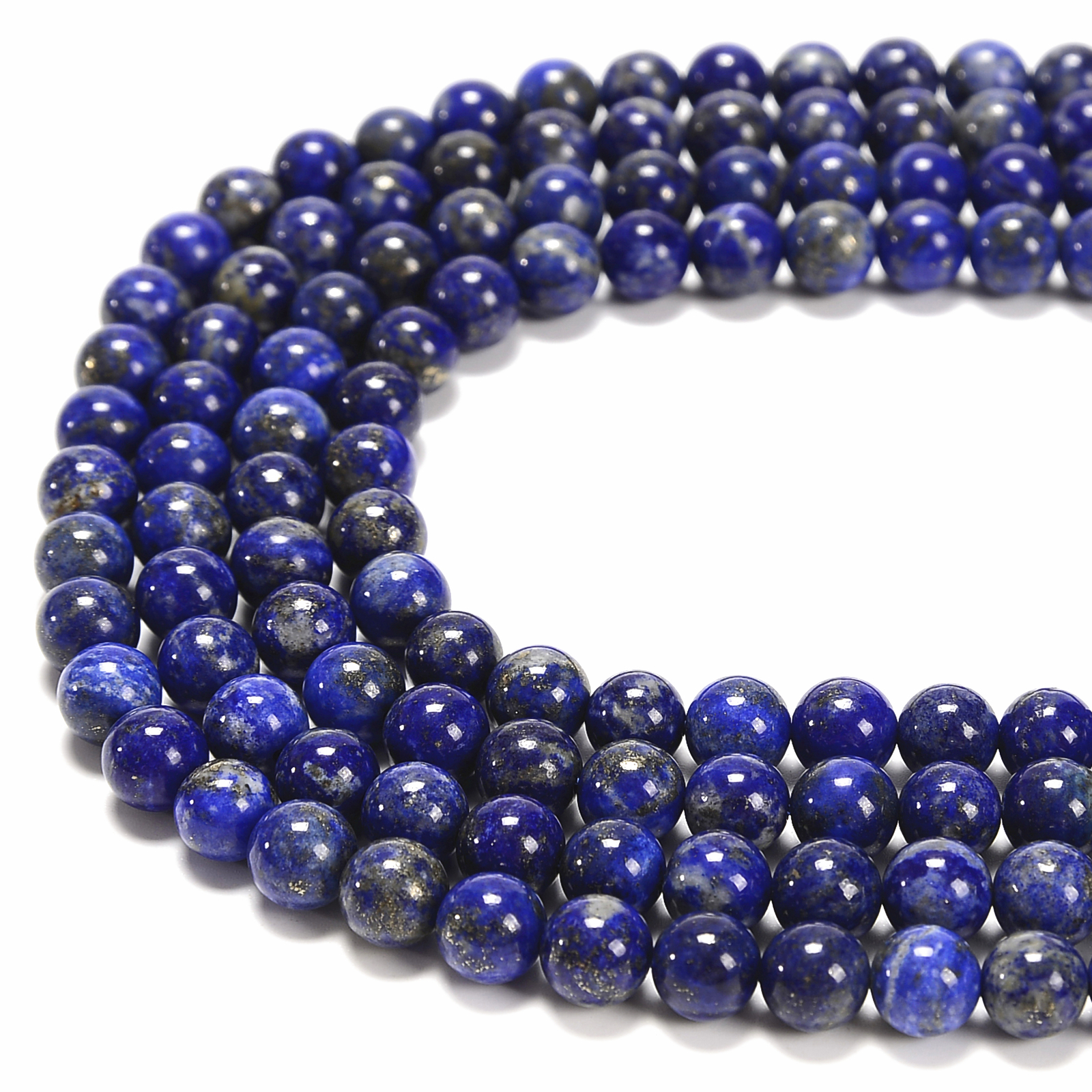 Natural Lapis Lazuli Smooth Round Beads 3.5-4mm 6mm 8mm 10mm 12mm 15.5'' Strand