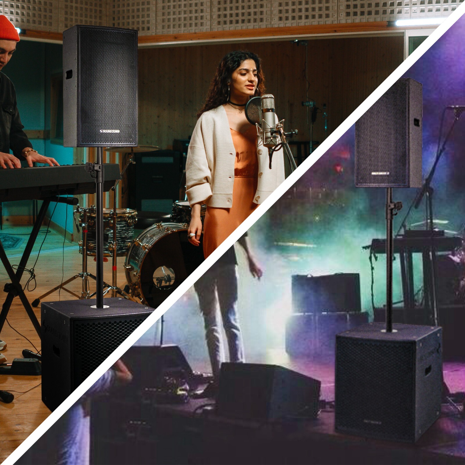 Sound Town 2-Pack Subwoofer Speaker Poles Adjustable Height M20 Fit STSDA-M54B