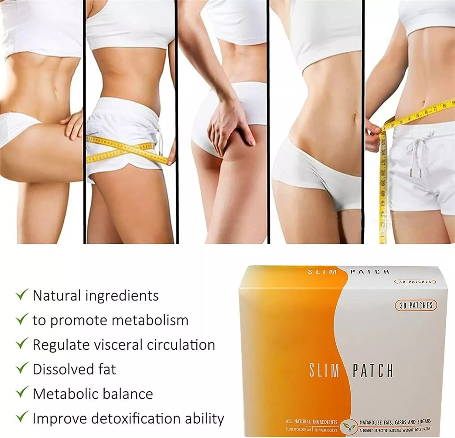 The Authentic & Original Slim Patch - Highly Effective Natural Weight Loss 30 Ct
