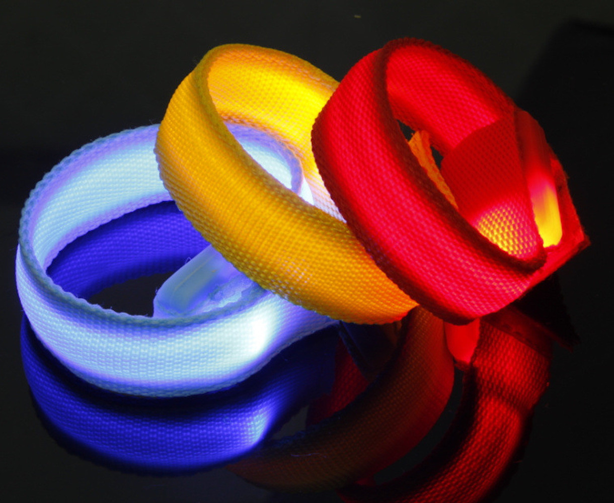 RECHARGEABLE LED ARM BAND ankle Flash Light Safety Running Bike Jog Walk armband