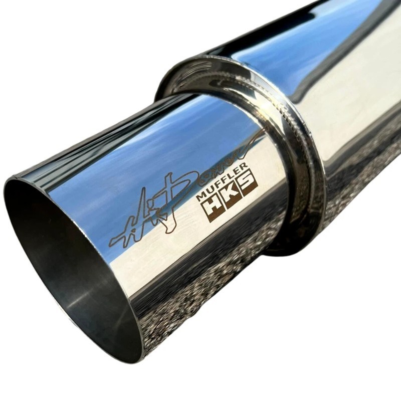 [Free Ship] HKS HI-POWER EXHAUST MUFFLER (OEM) Inlet 2.5'' Outlet 4'' Chrome